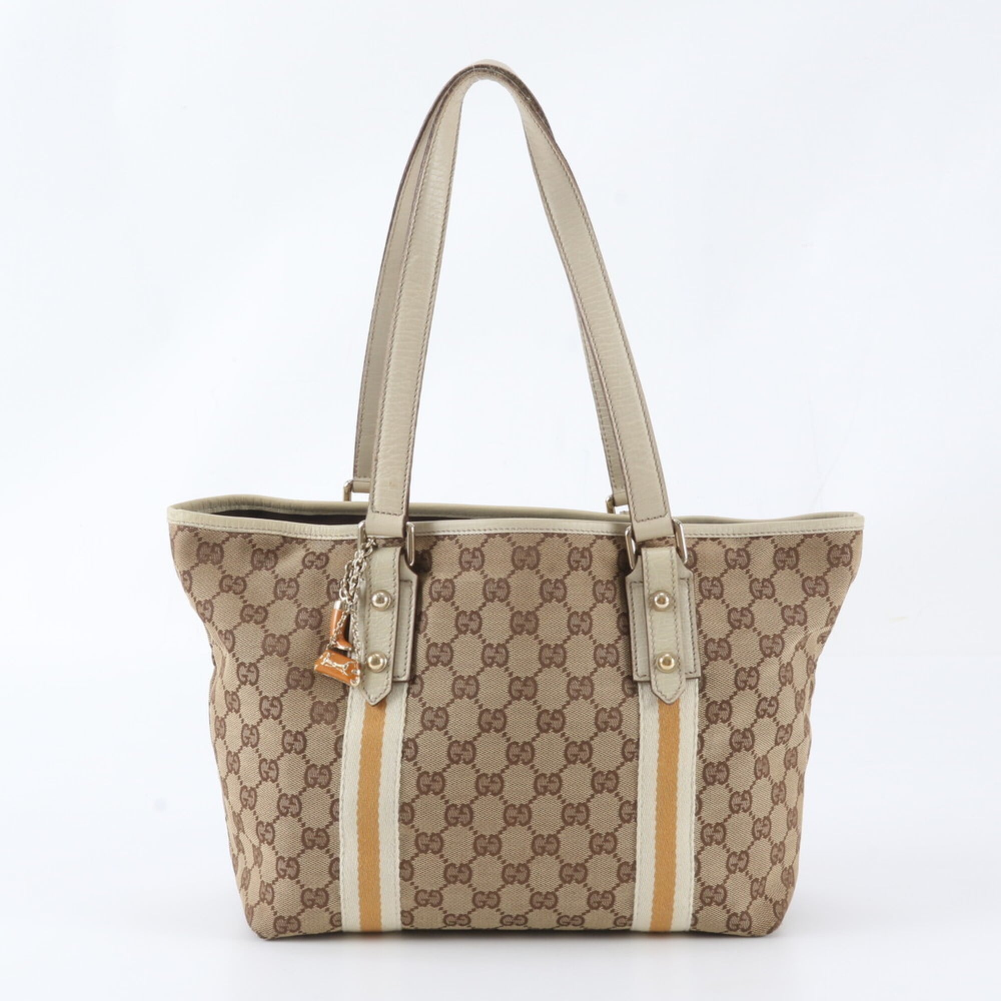 Gucci Gg Canvas Brown Gg Canvas Handbag Tote Bag (Pre-Owned)
