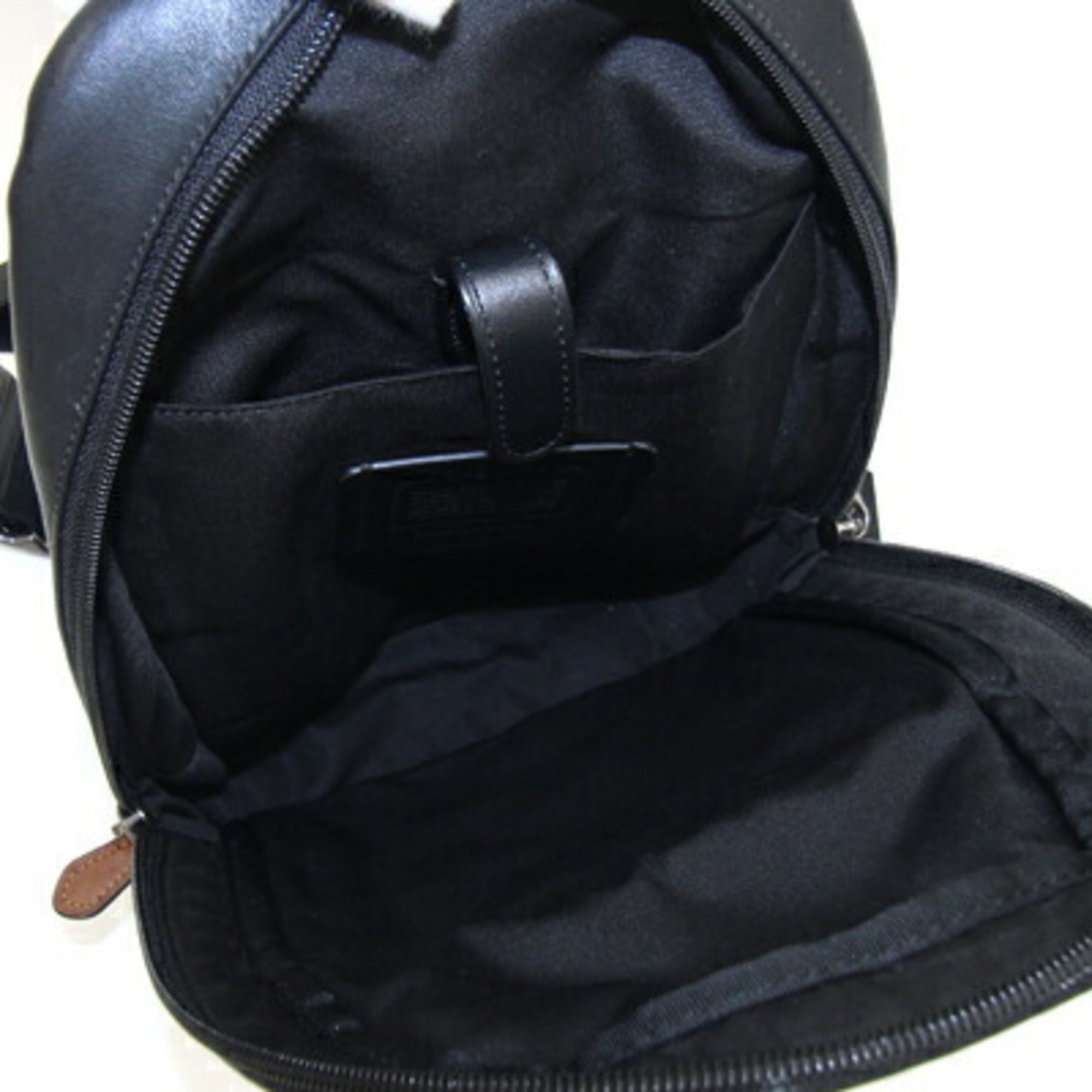 Coach Black Brown Leather Nylon Sling Bag (Pre-Owned)