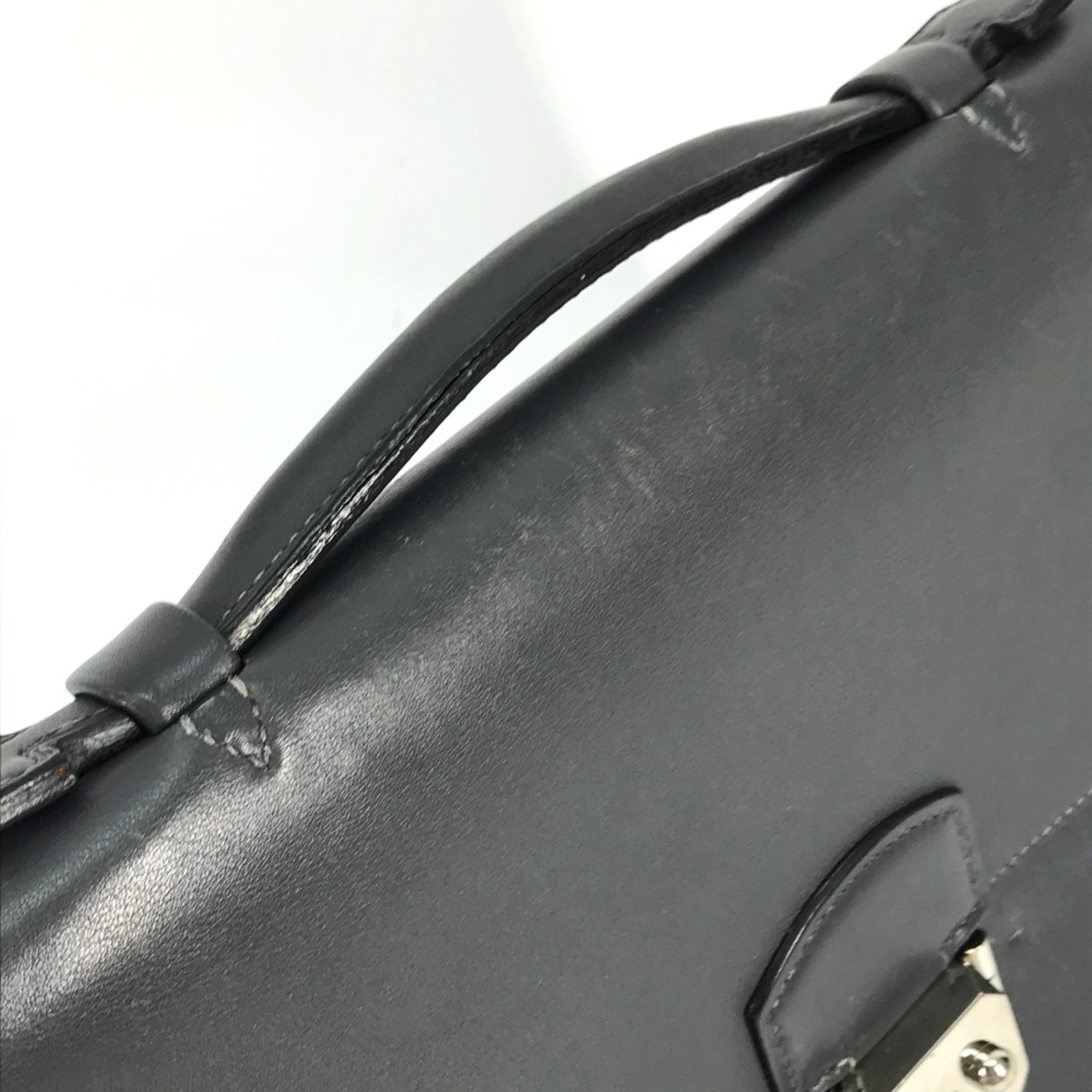 Hermes Gray Leather Briefcase (Pre-Owned)