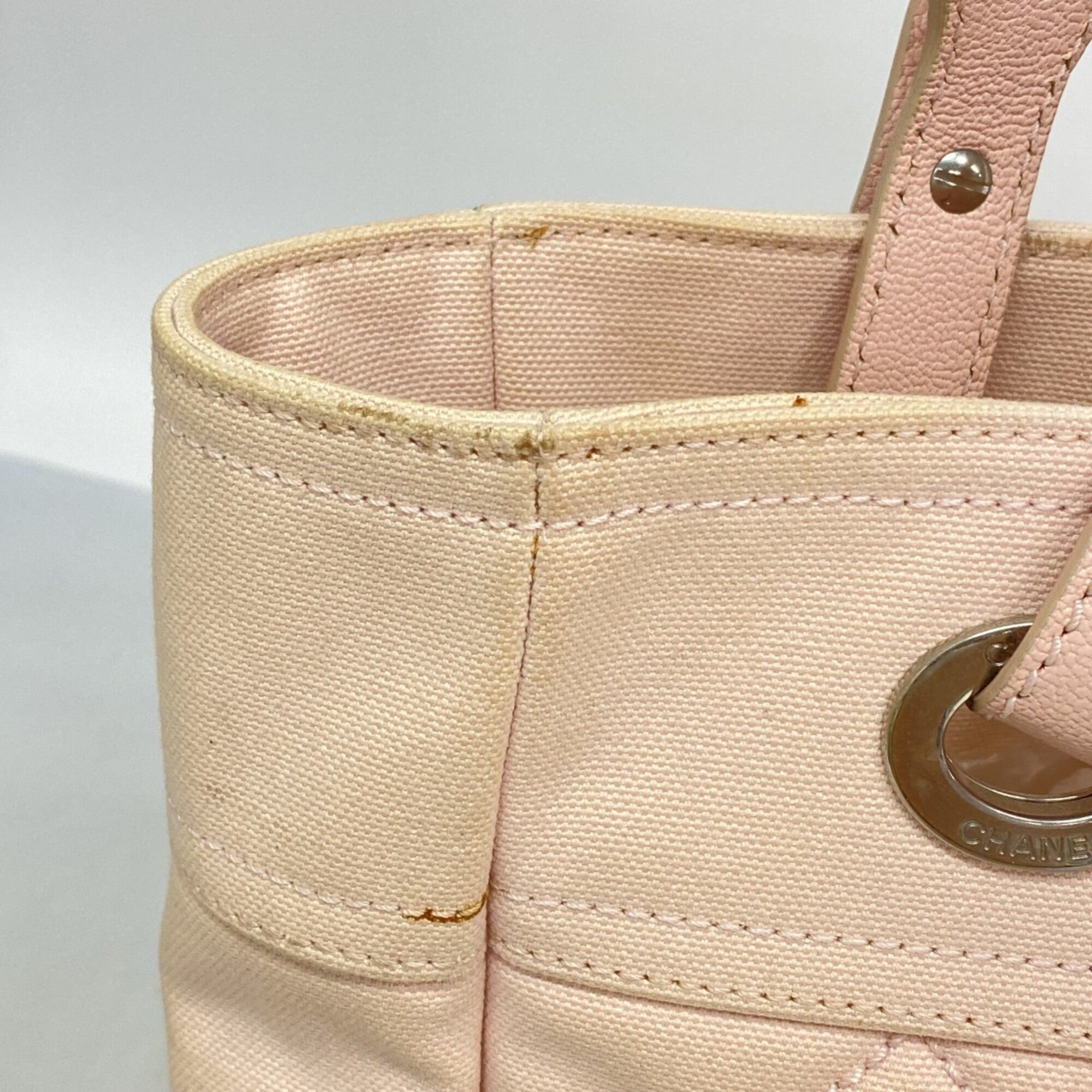Chanel Pink Canvas Tote Bag (Pre-Owned)