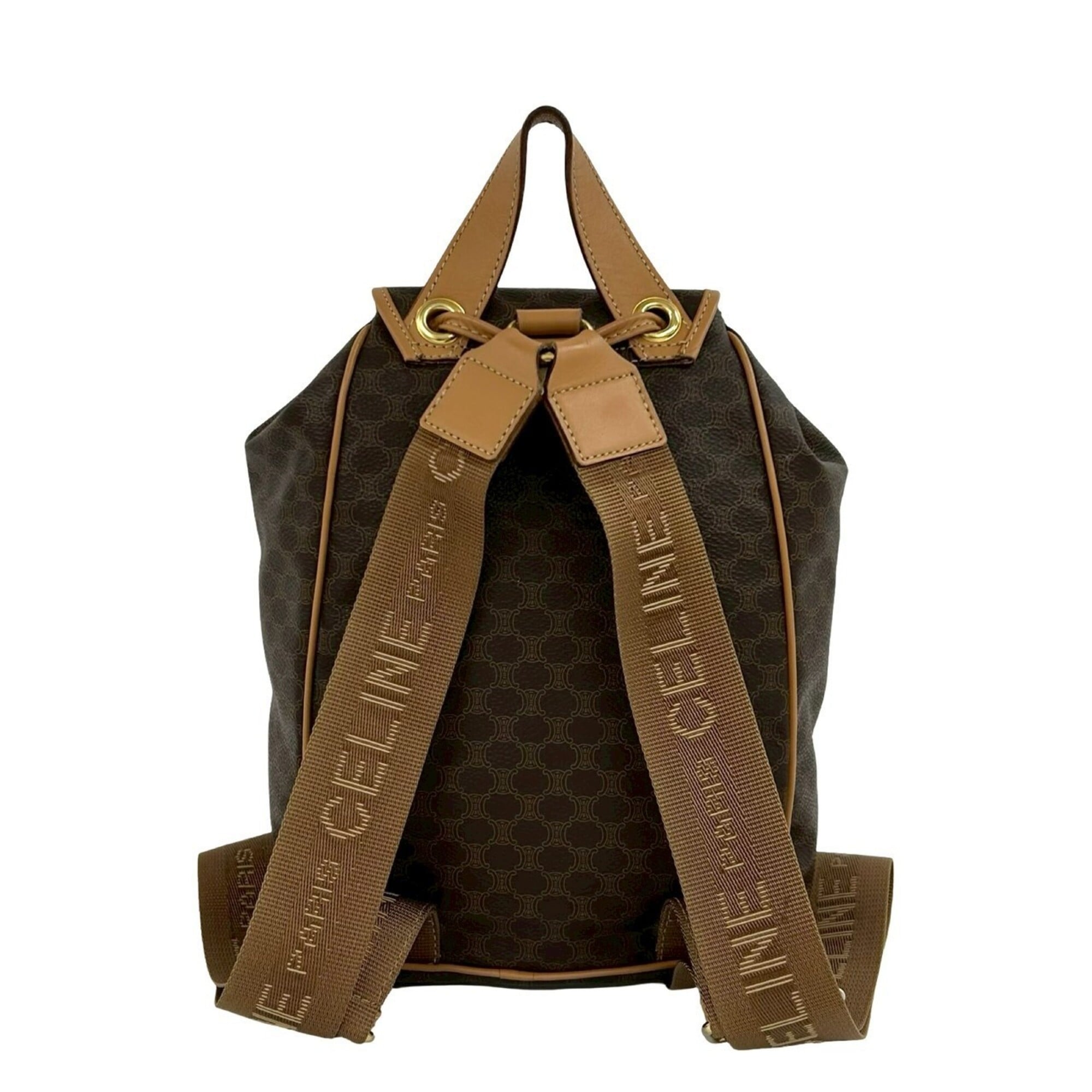 Celine Brown Leather Pvc Backpack (Pre-Owned)