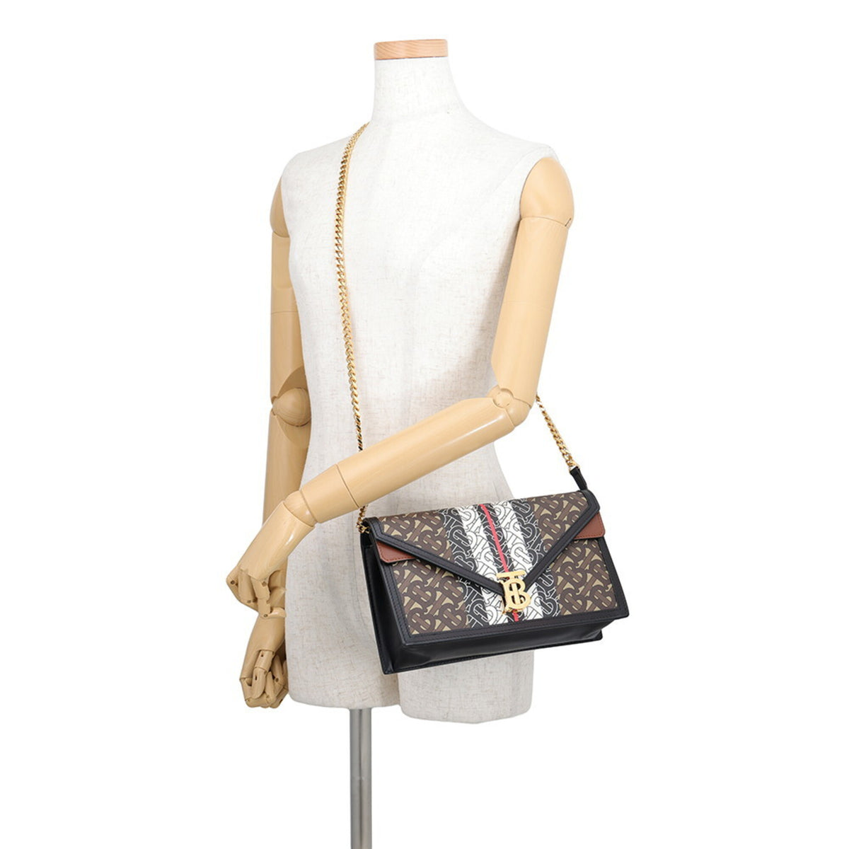 Burberry Black Brown Multi-Color Pvc Leather Handbag Shoulder Bag (Pre-Owned)