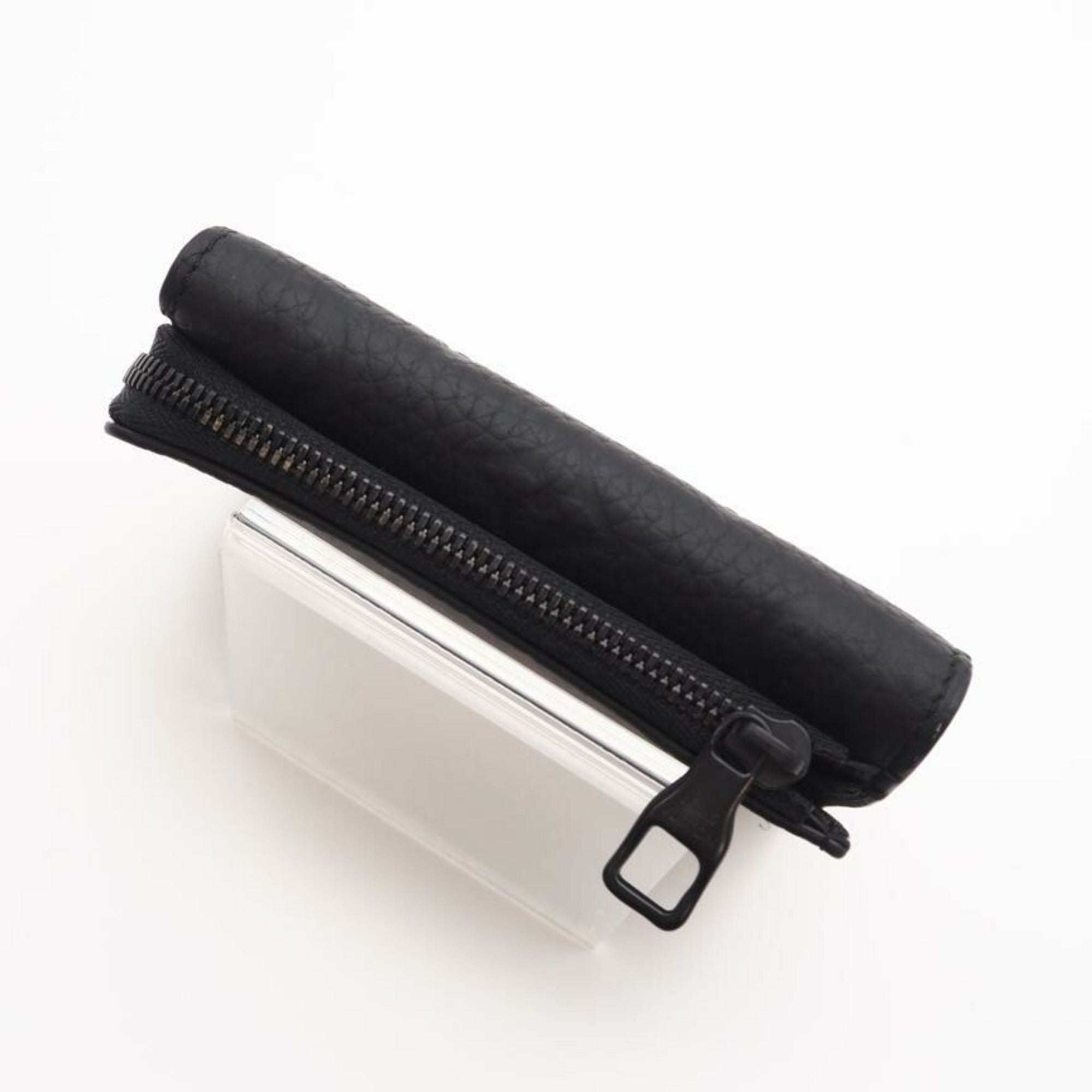 Louis Vuitton Black Leather Wallet (Tri-Fold) (Pre-Owned)