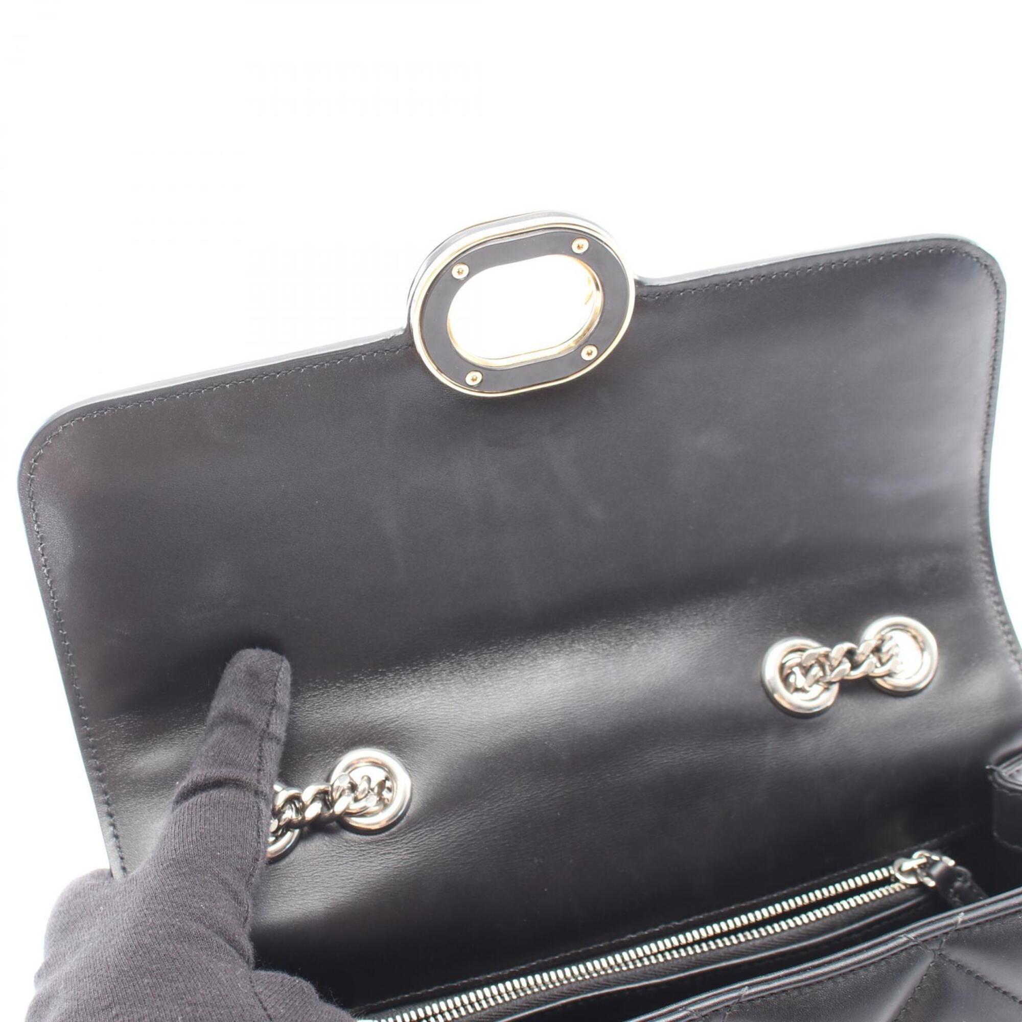 Gucci Black Leather Handbag Shoulder Bag (Pre-Owned)