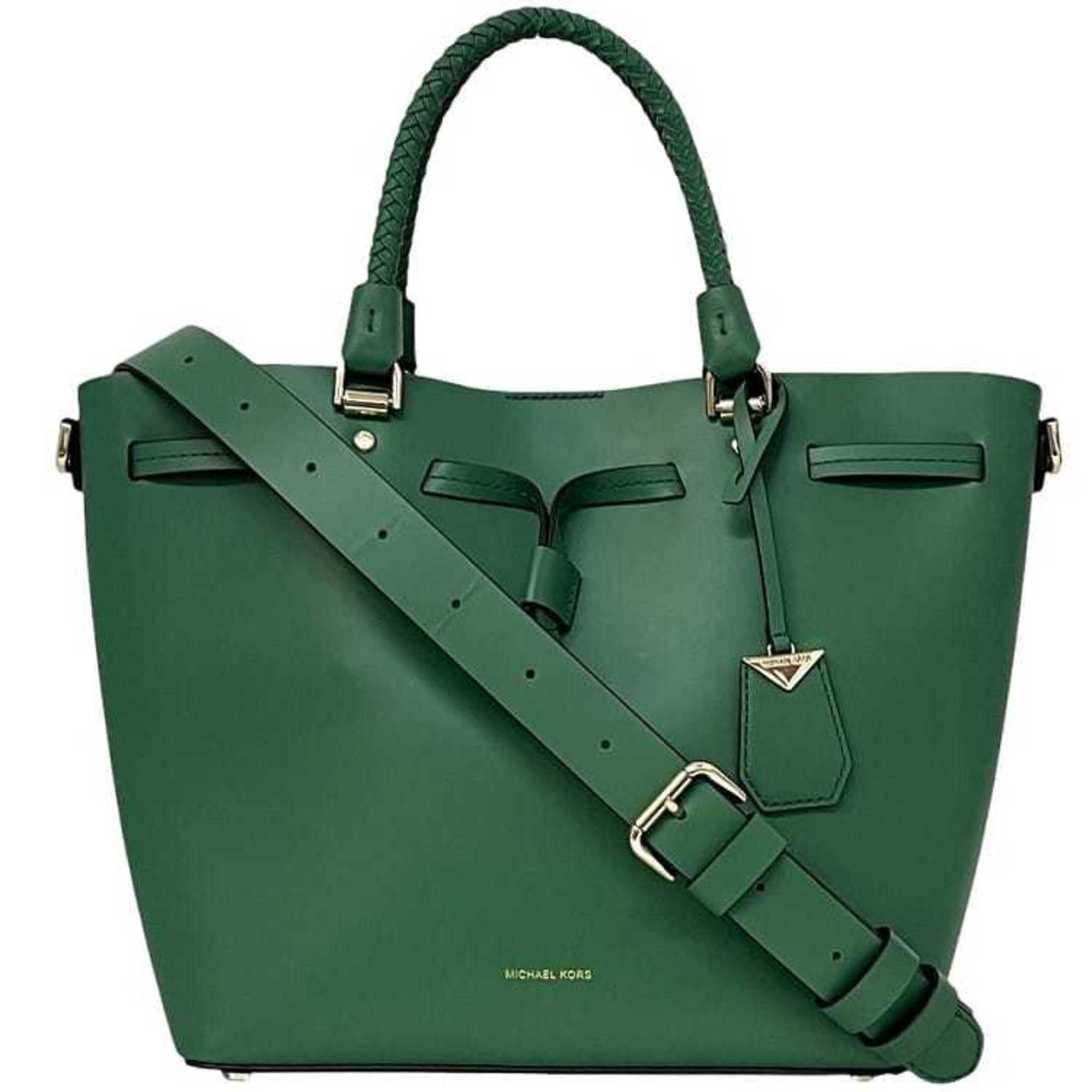 Michael Kors Green Leather Shoulder Bag Tote Bag (Pre-Owned)