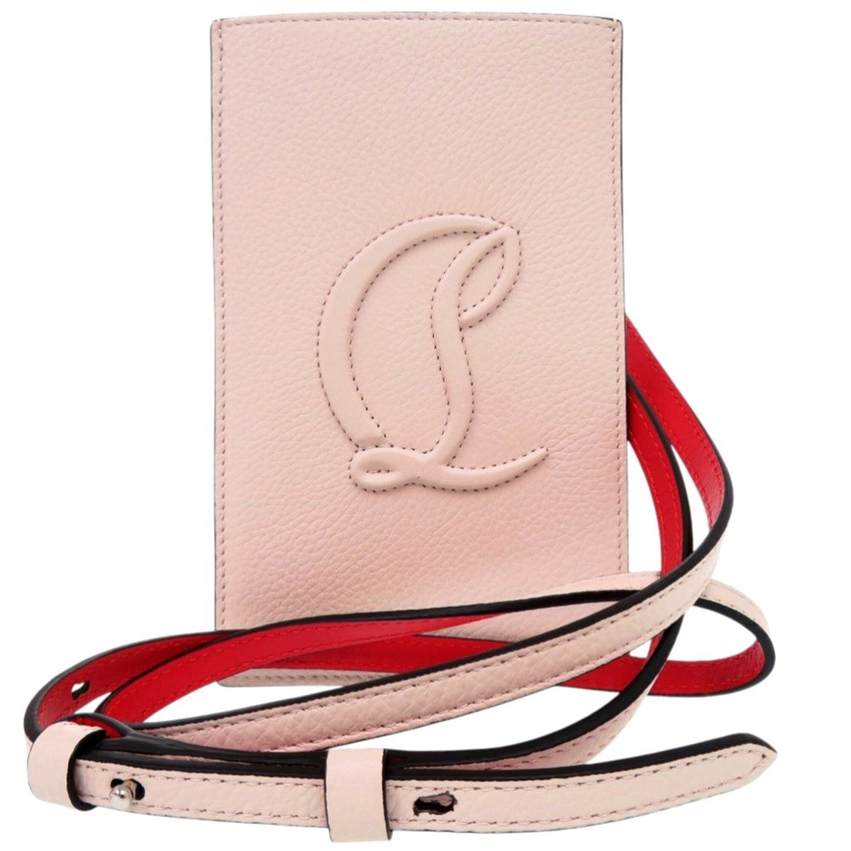 Christian Louboutin Pink Red Color Leather Shoulder Bag (Pre-Owned)