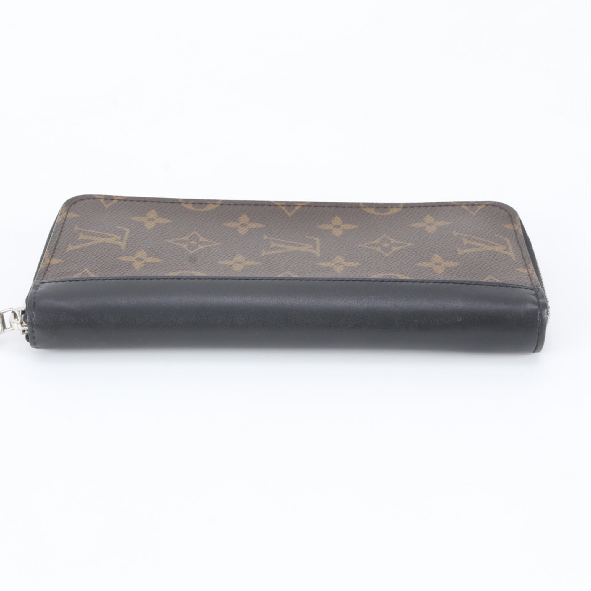 Louis Vuitton Black Brown Leather Coated Canvas Long Wallet (Bi-Fold) (Pre-Owned)