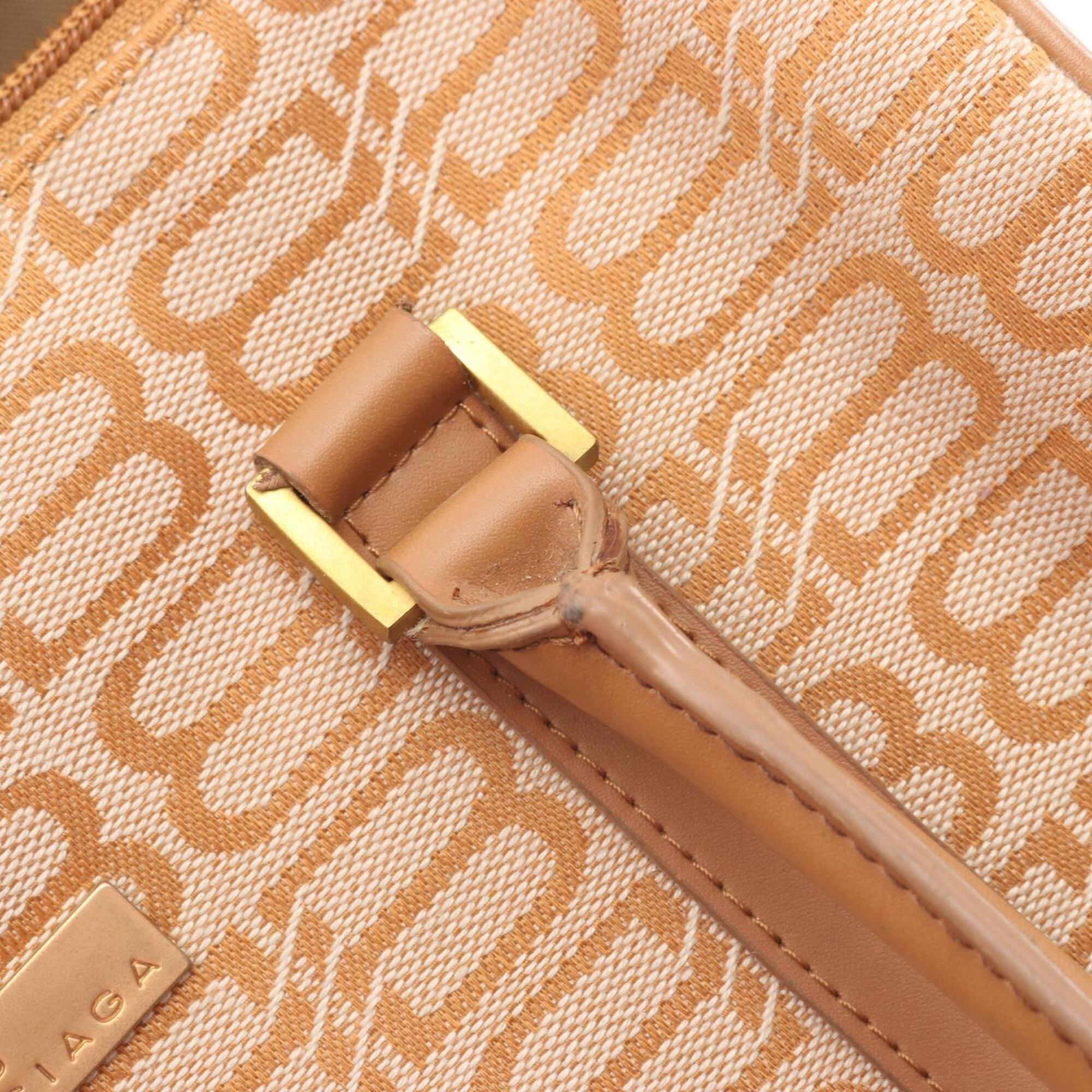 Balenciaga Beige Brown Canvas Leather Handbag (Pre-Owned)