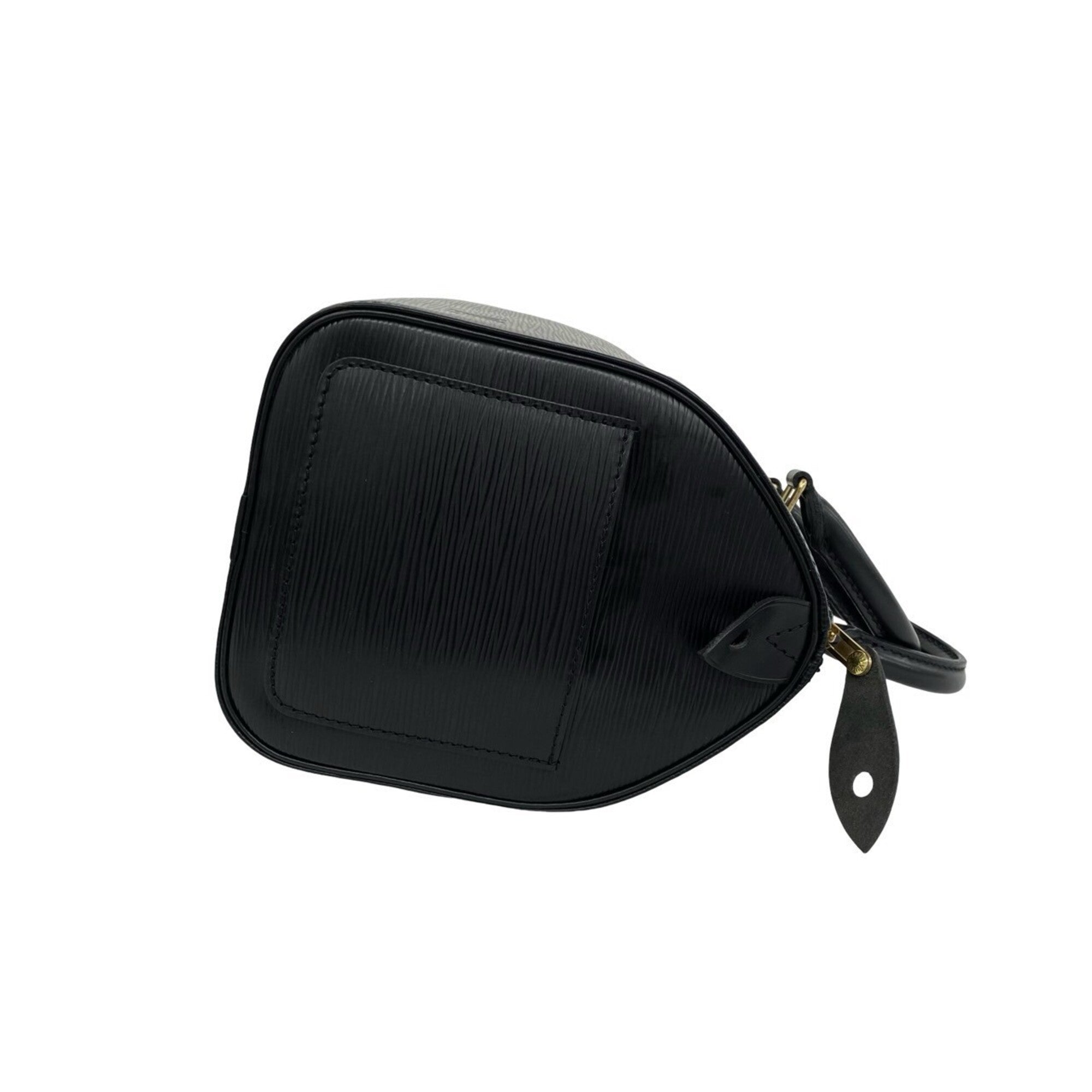 Louis Vuitton Black Leather Boston Bag Handbag (Pre-Owned)