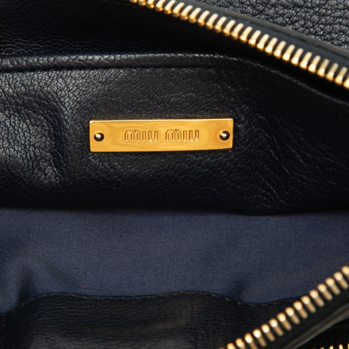Miu Miu Blue Navy Leather Shoulder Bag (Pre-Owned)
