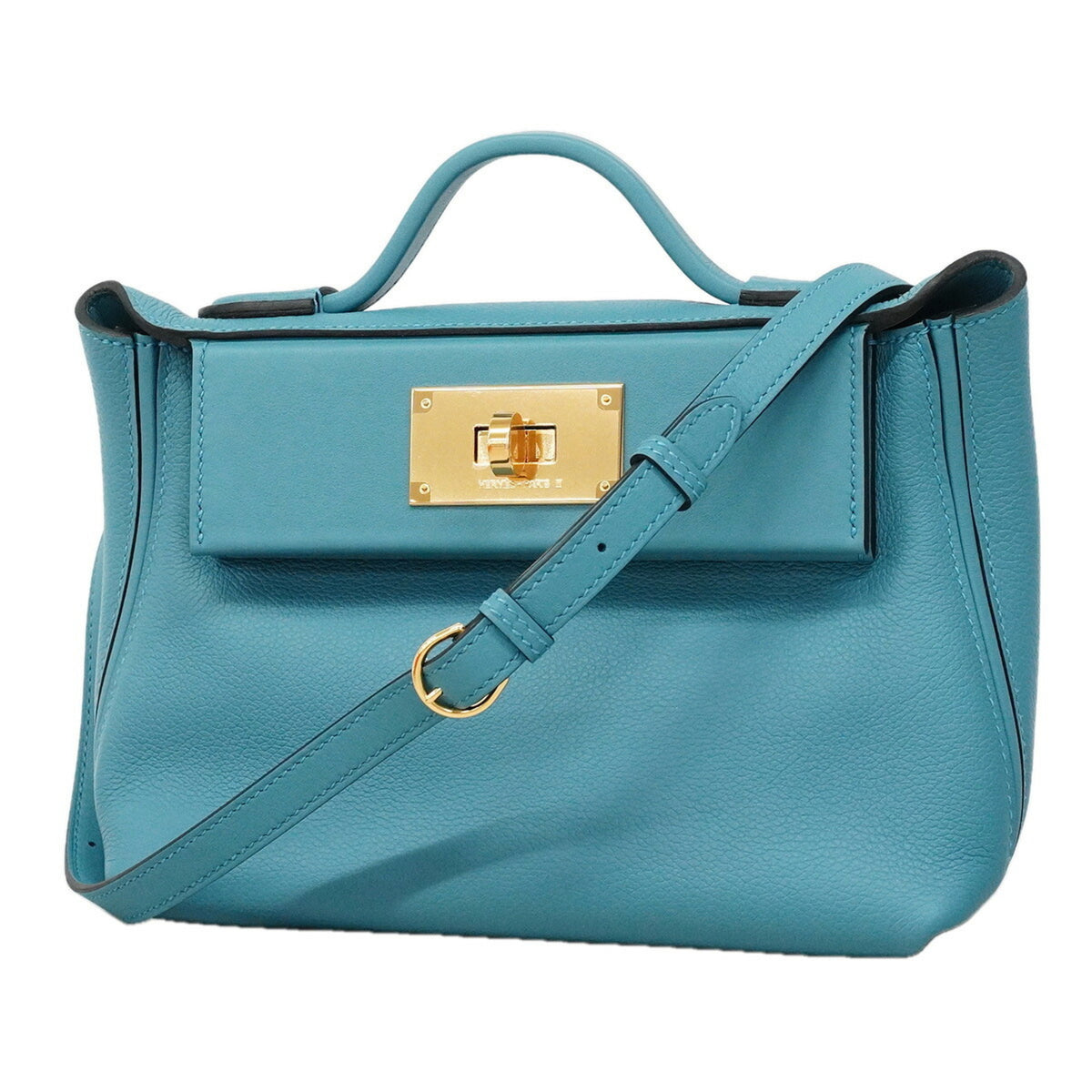 Hermes Blue Swift Leather Handbag (Pre-Owned)