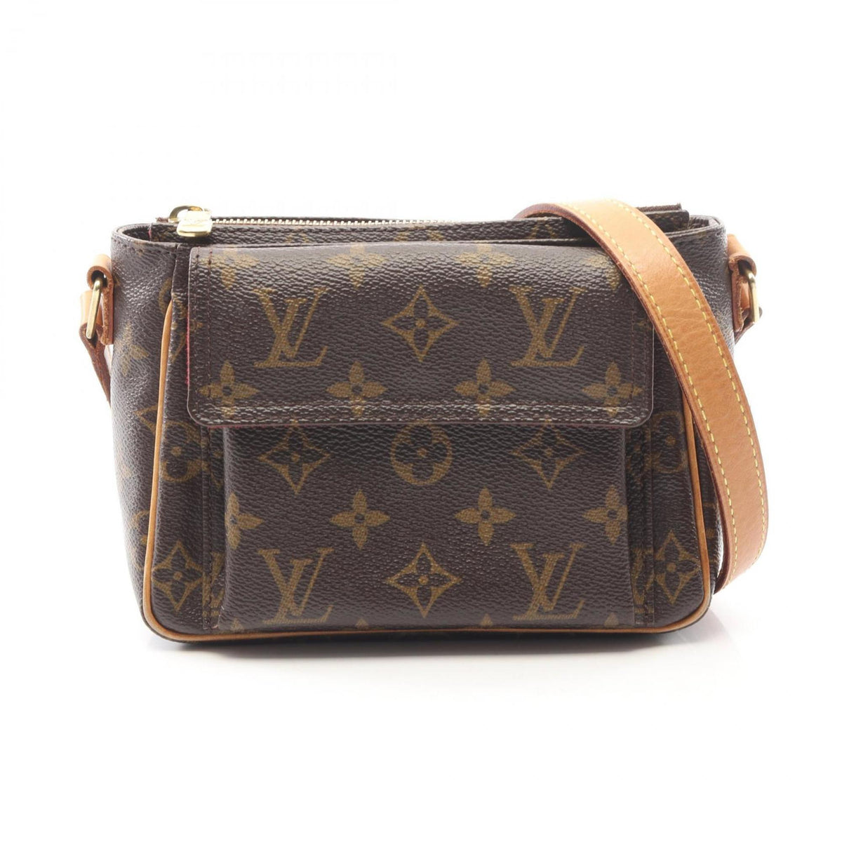 Louis Vuitton Brown Monogram Coated Canvas Leather Handbag Shoulder Bag (Pre-Owned)