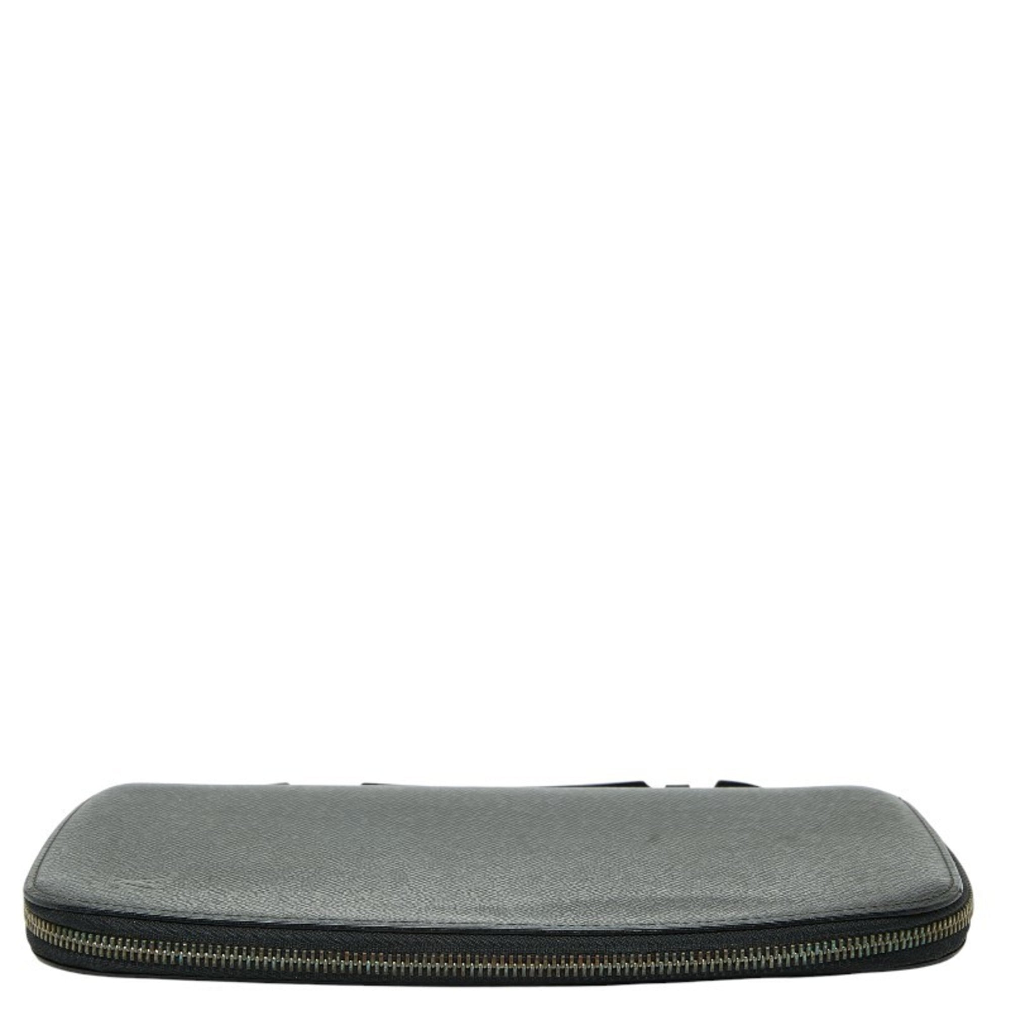 Louis Vuitton Ardoise Black Leather Pouch (Pre-Owned)