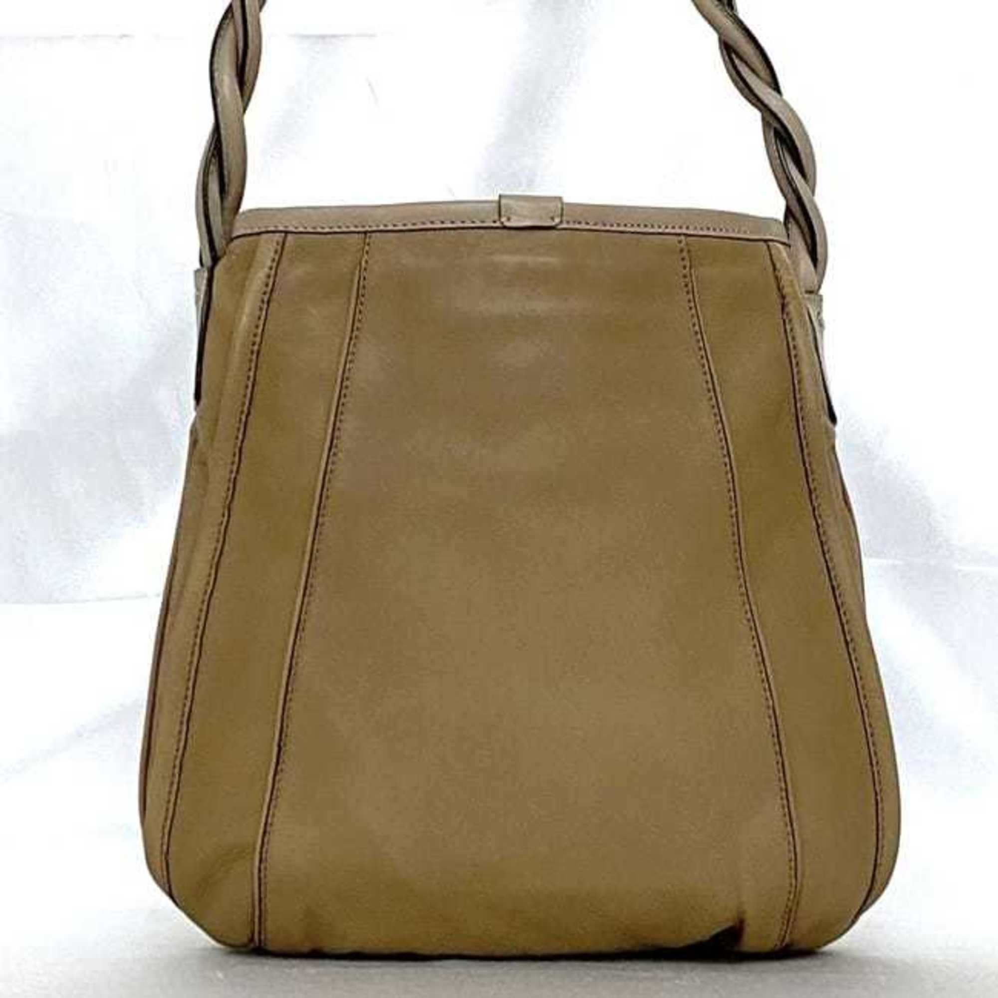 Chloé Beige Brown Leather Shoulder Bag (Pre-Owned)