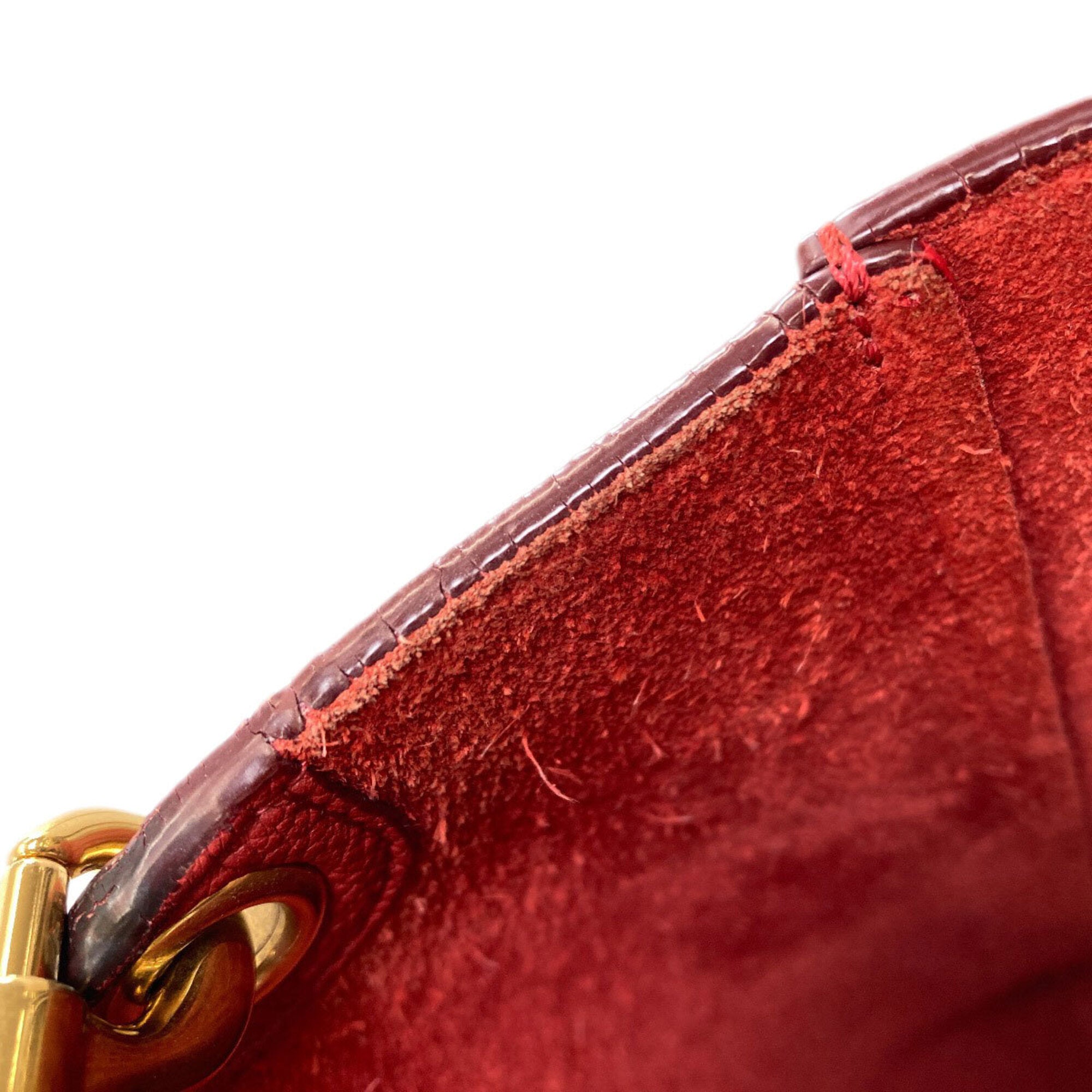 Celine Red Color Leather Shoulder Bag (Pre-Owned)