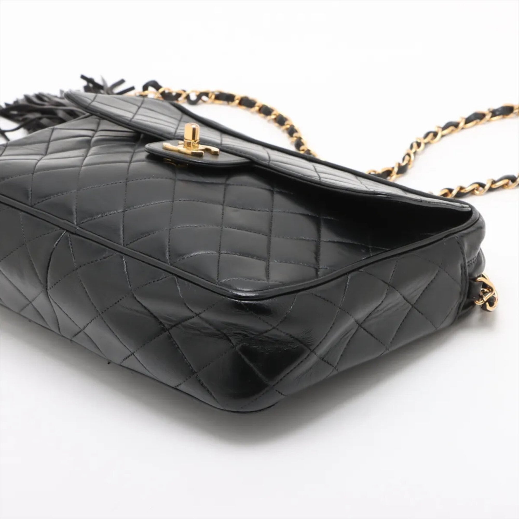 Chanel Black Leather Shoulder Bag Tote Bag (Pre-Owned)