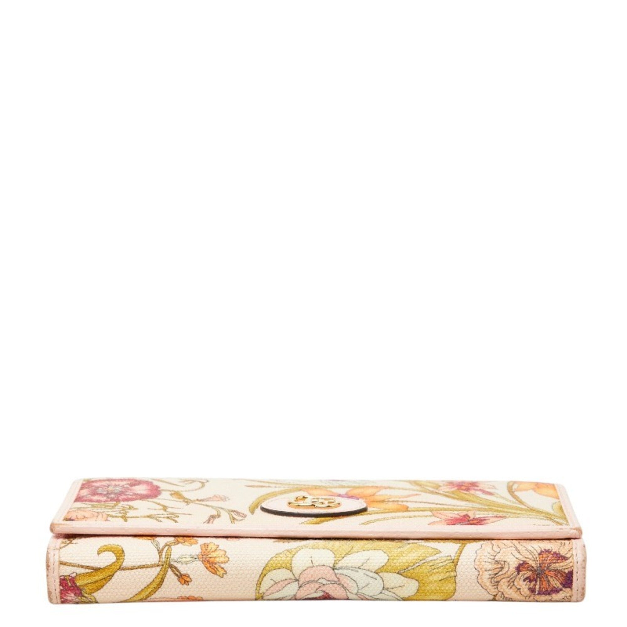 Gucci Multi-Color Pink Canvas Leather Chain/Shoulder Wallet (Pre-Owned)