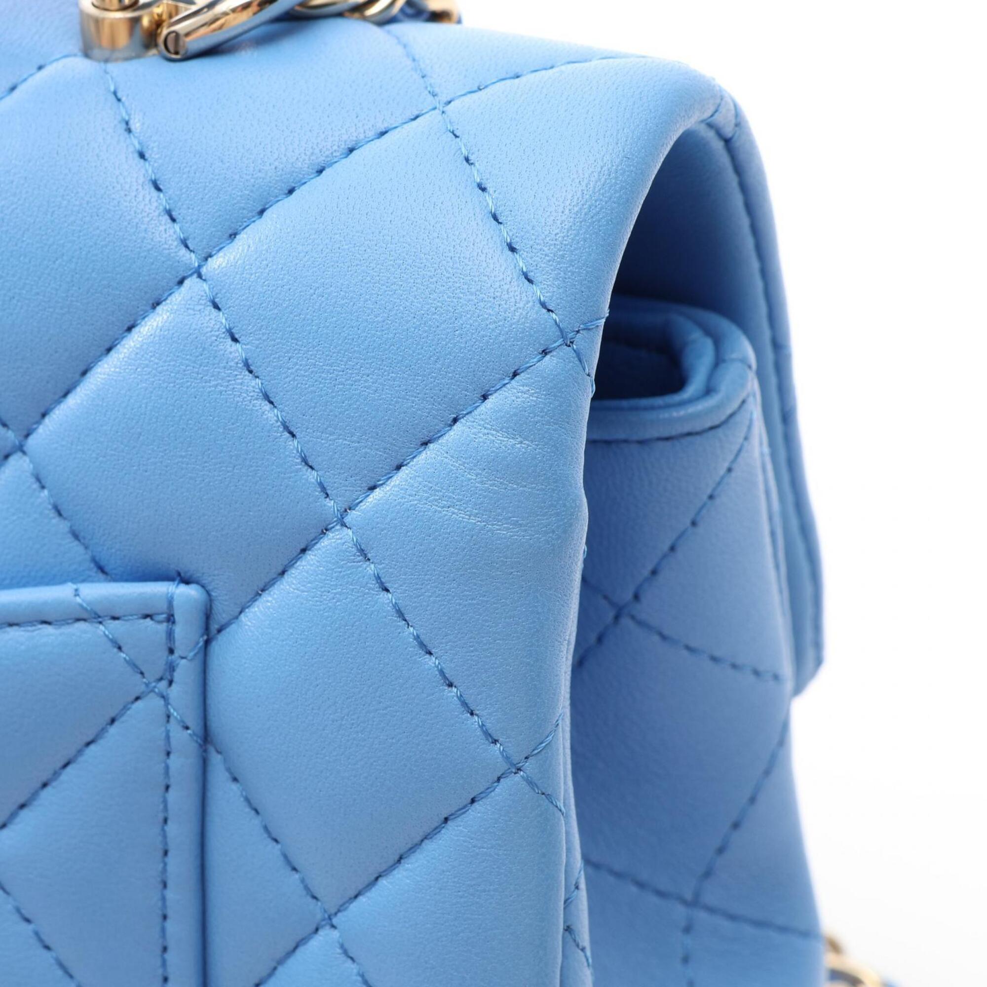 Chanel Blue Leather Handbag Shoulder Bag (Pre-Owned)