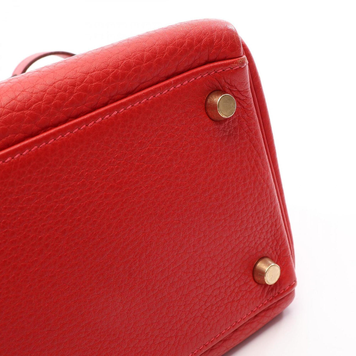 Hermes Red Color Taurillon Clemence Leather Handbag (Pre-Owned)
