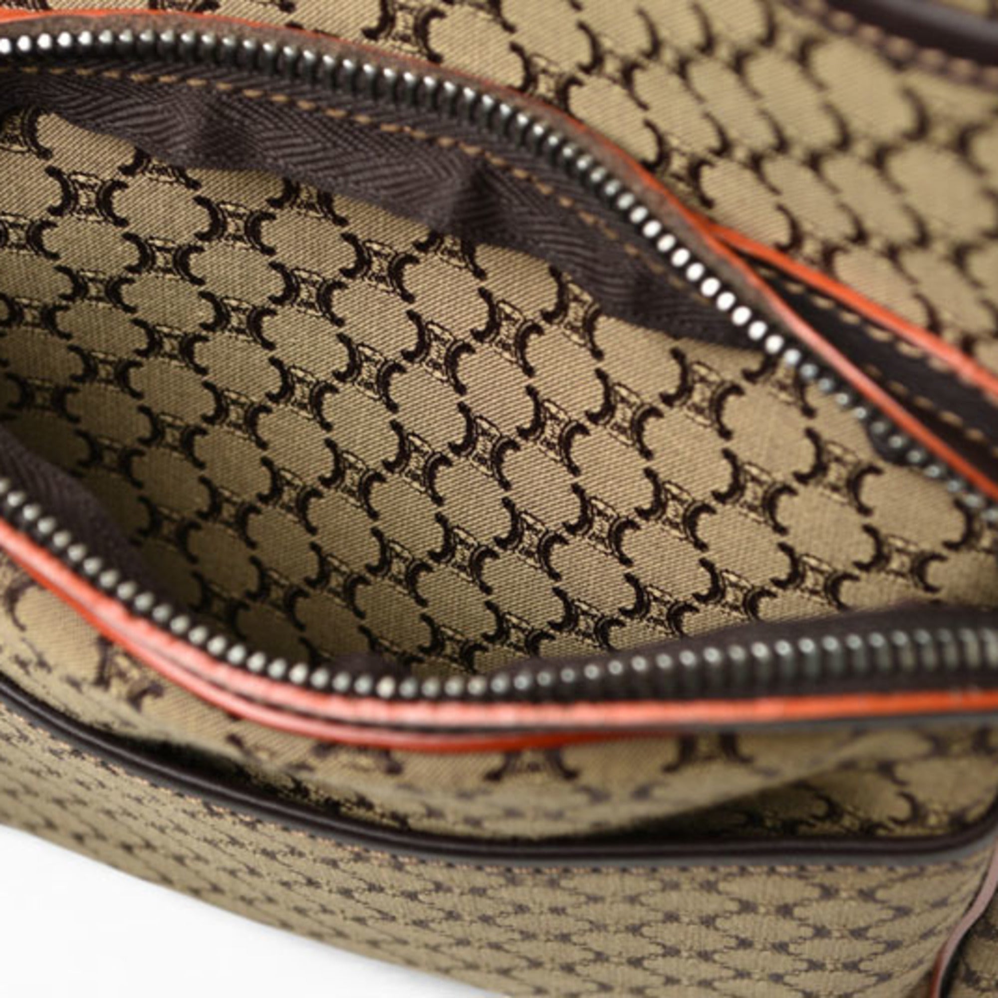 Celine Beige Brown Canvas Messenger Bag Shoulder Bag (Pre-Owned)