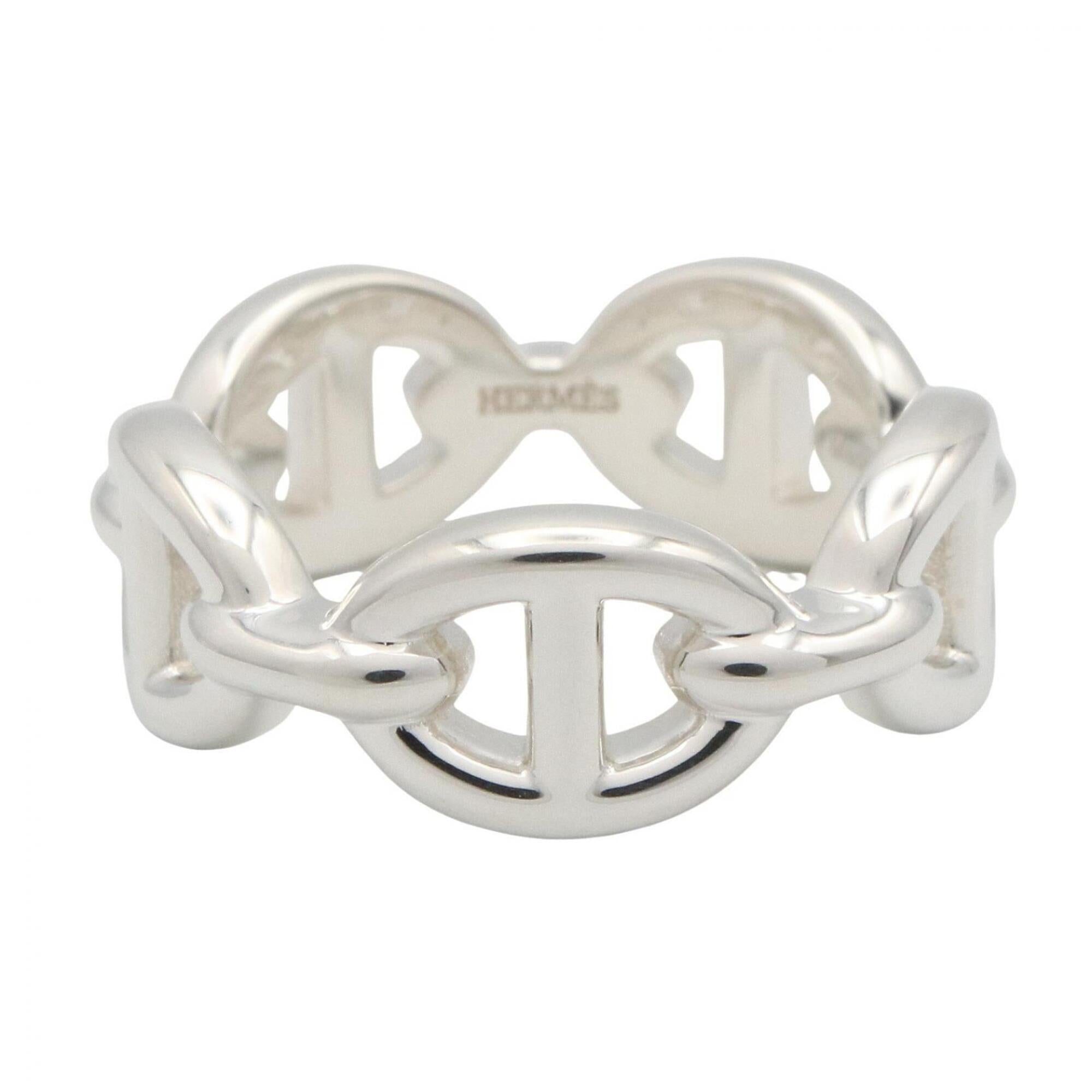 Hermes Silver Silver 925 Band Ring (Pre-Owned)