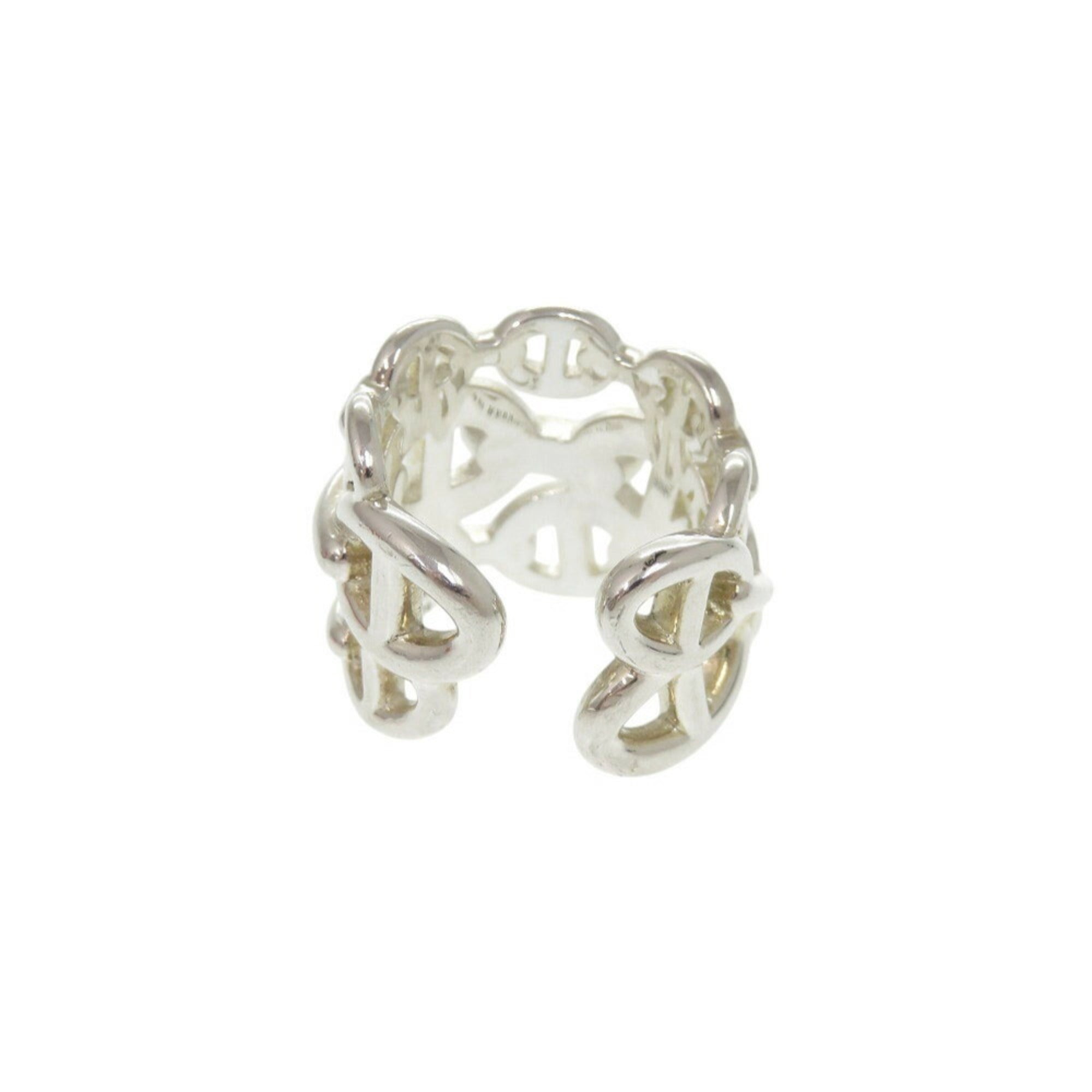 Hermes Silver Silver 925 Band Ring (Pre-Owned)