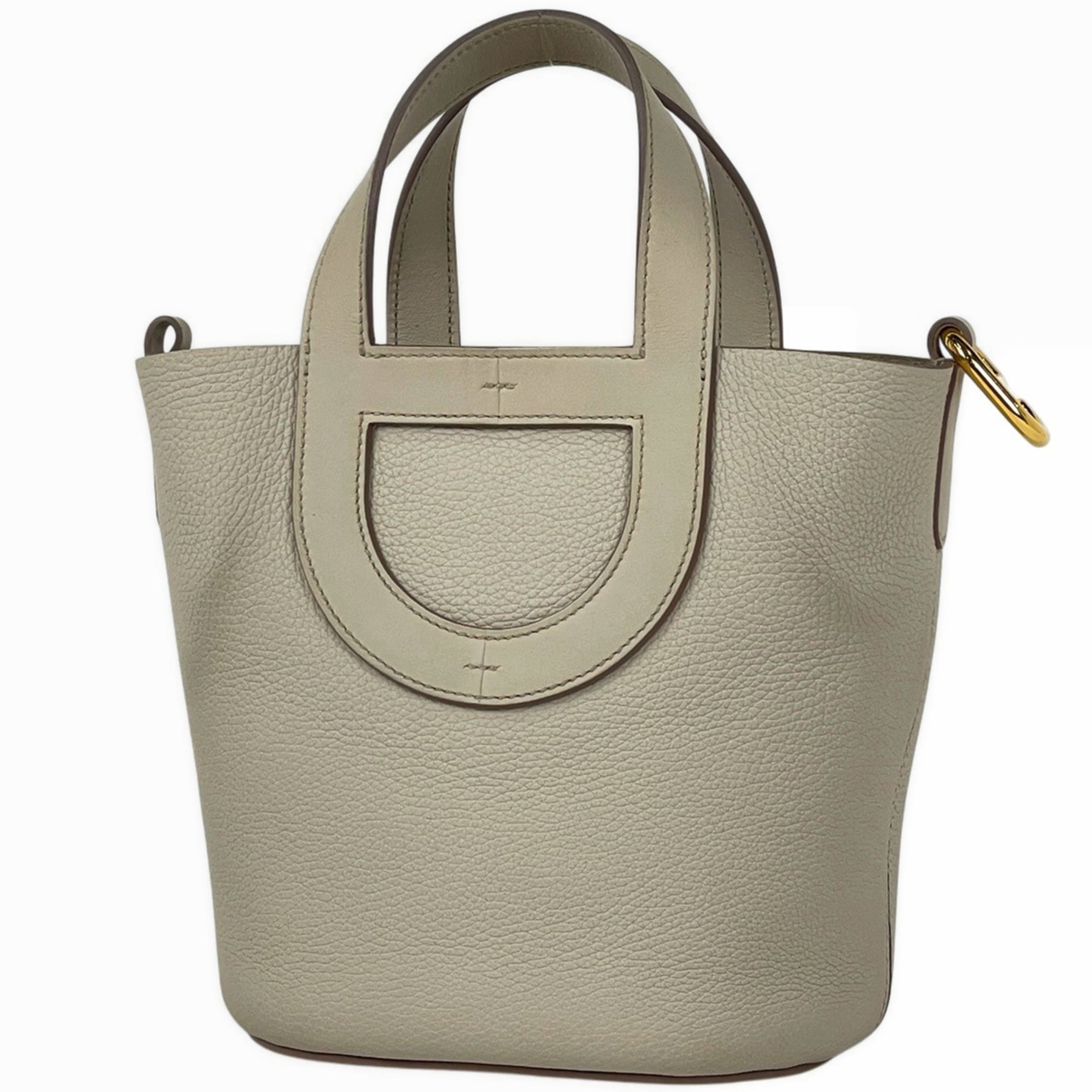 Hermes Ivory Taurillon Clemence Leather Handbag (Pre-Owned)