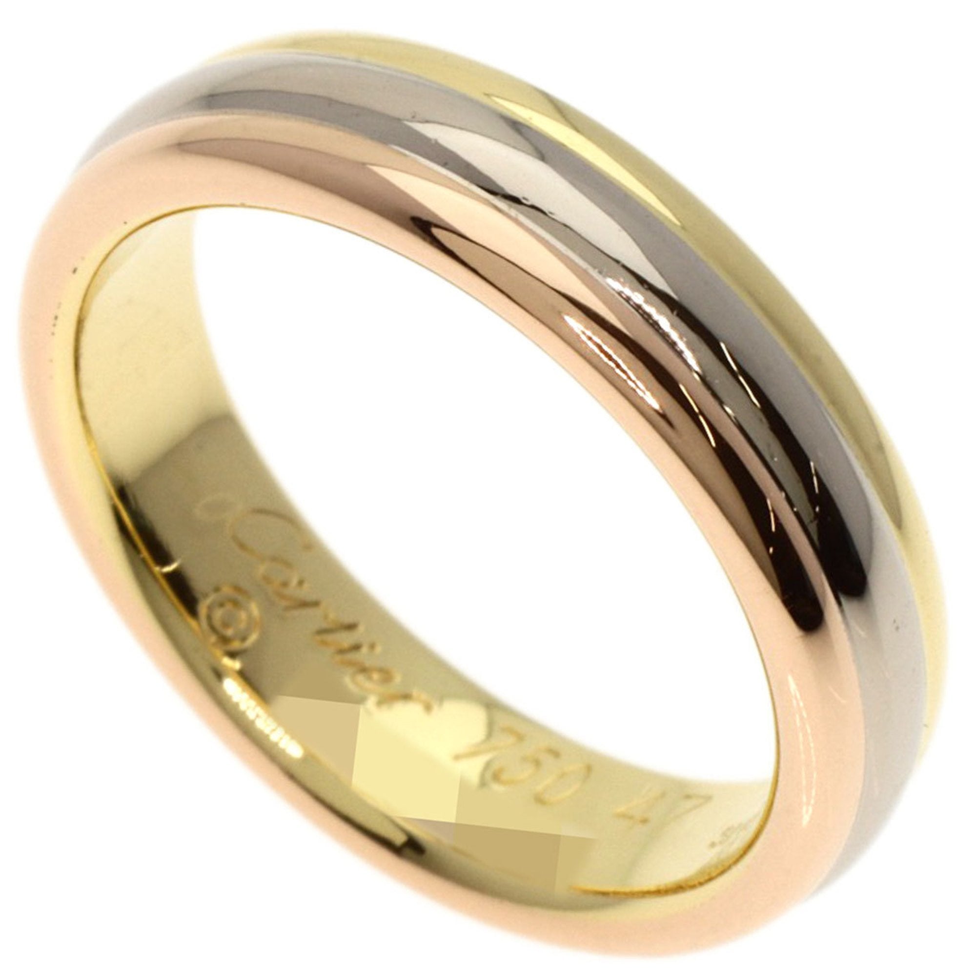 Cartier Pink Gold White Gold Yellow Gold Band Ring (Pre-Owned)