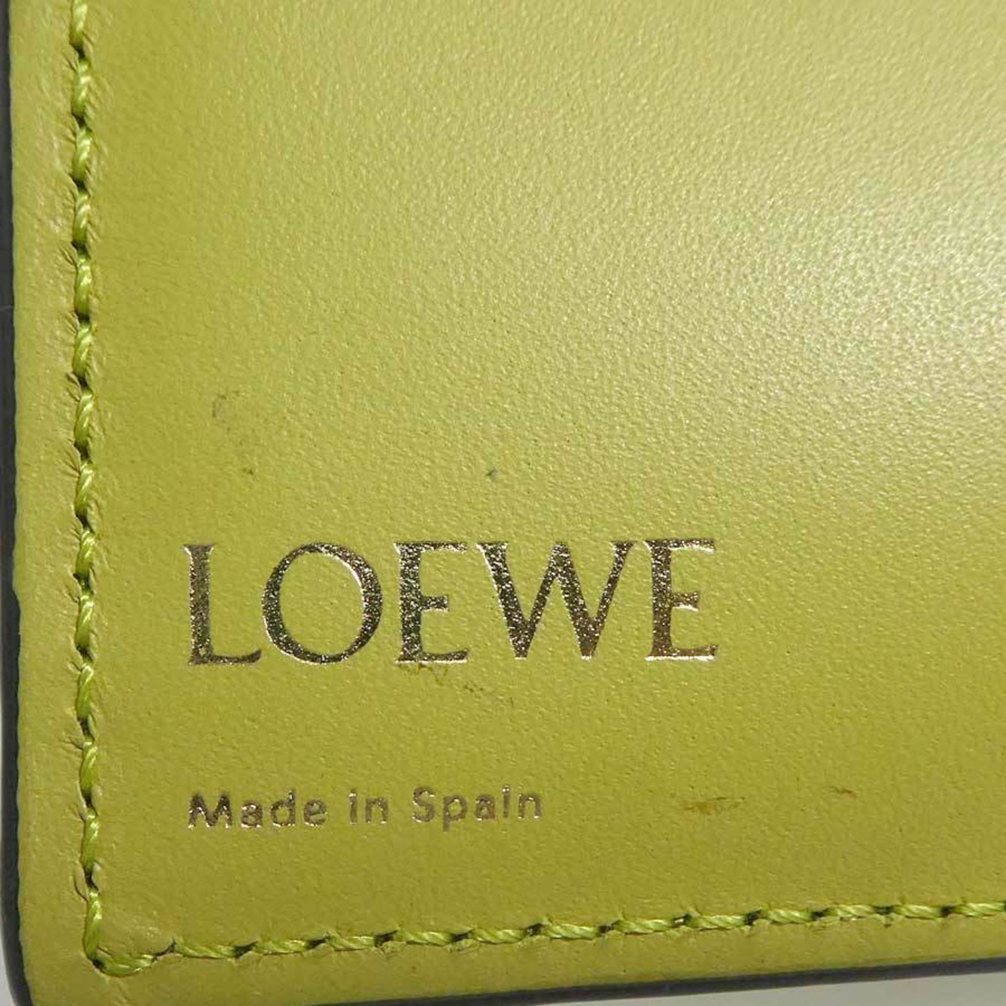 Loewe Green Yellow Leather Wallet (Tri-Fold) (Pre-Owned)