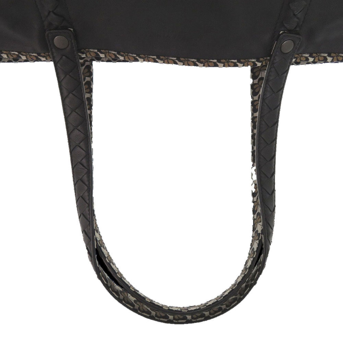 Bottega Veneta Intrecciato Beige Black Cream Intrecciato Nylon Tote Bag (Pre-Owned)