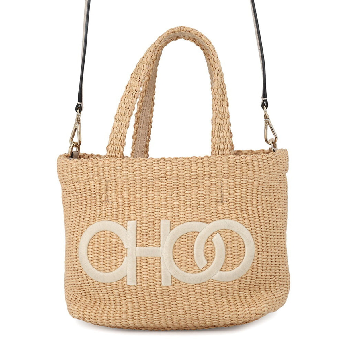 Jimmy Choo Beige Raffia Leather Handbag Shoulder Bag (Pre-Owned)