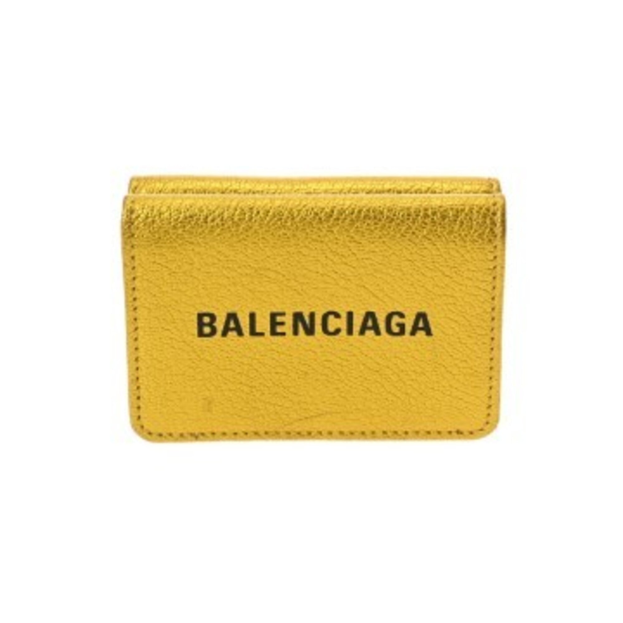 Balenciaga Metallic Gold Leather Wallet (Tri-Fold) (Pre-Owned)