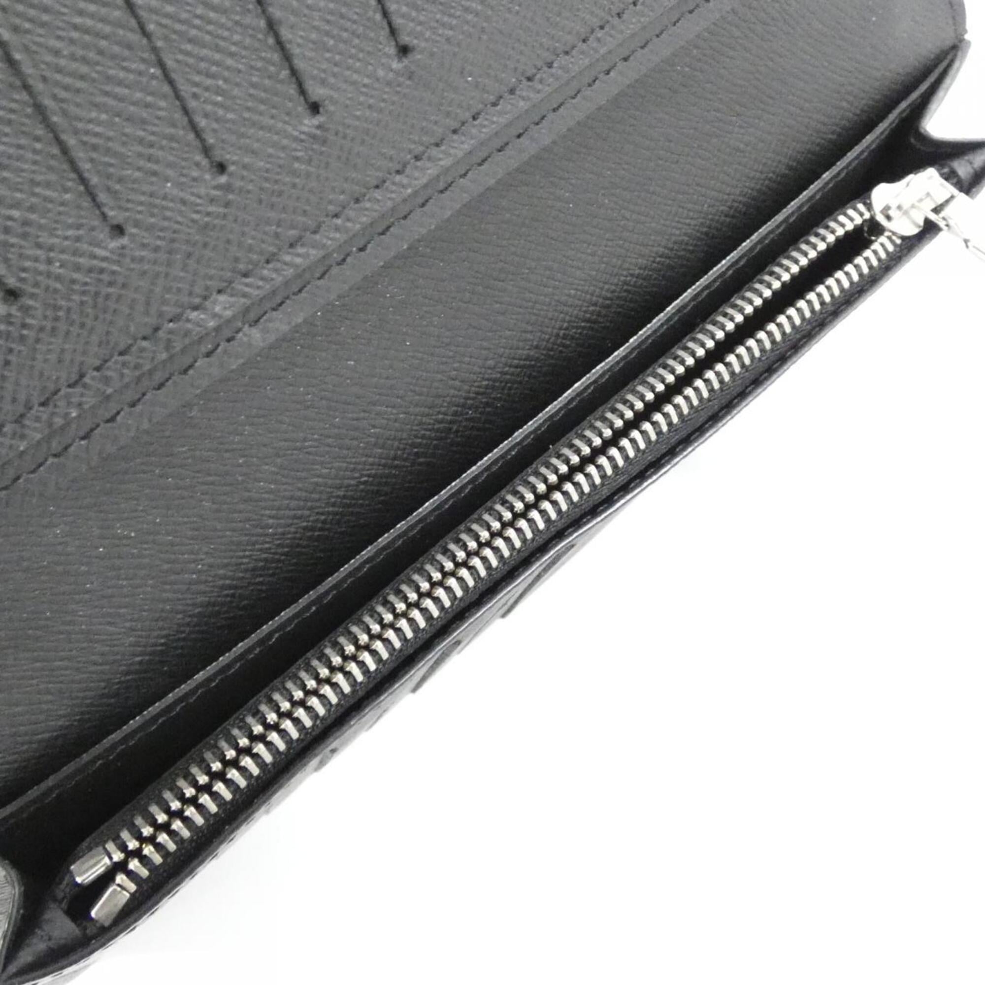 Louis Vuitton Black Leather Long Wallet (Bi-Fold) (Pre-Owned)
