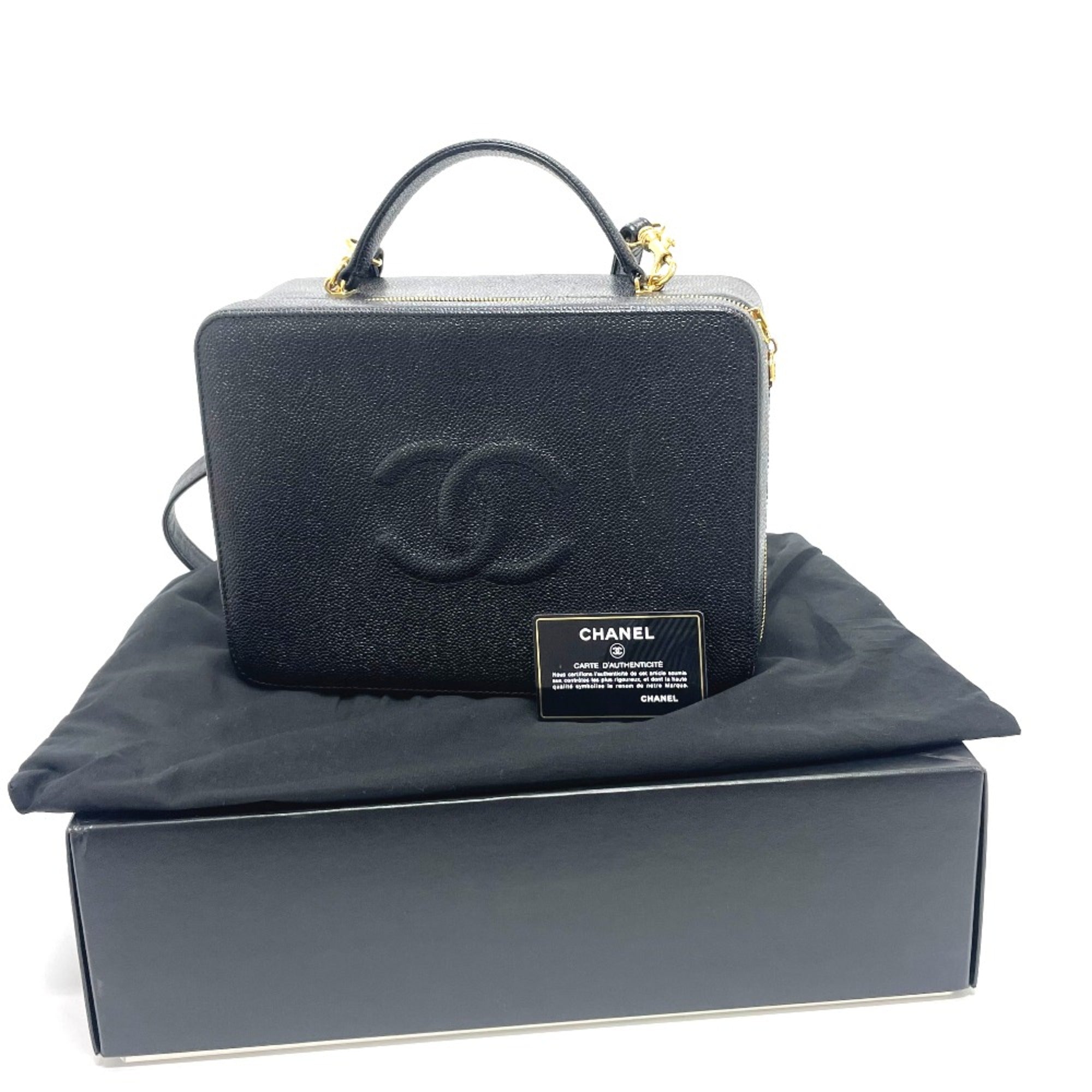 Chanel Black Leather Handbag (Pre-Owned)