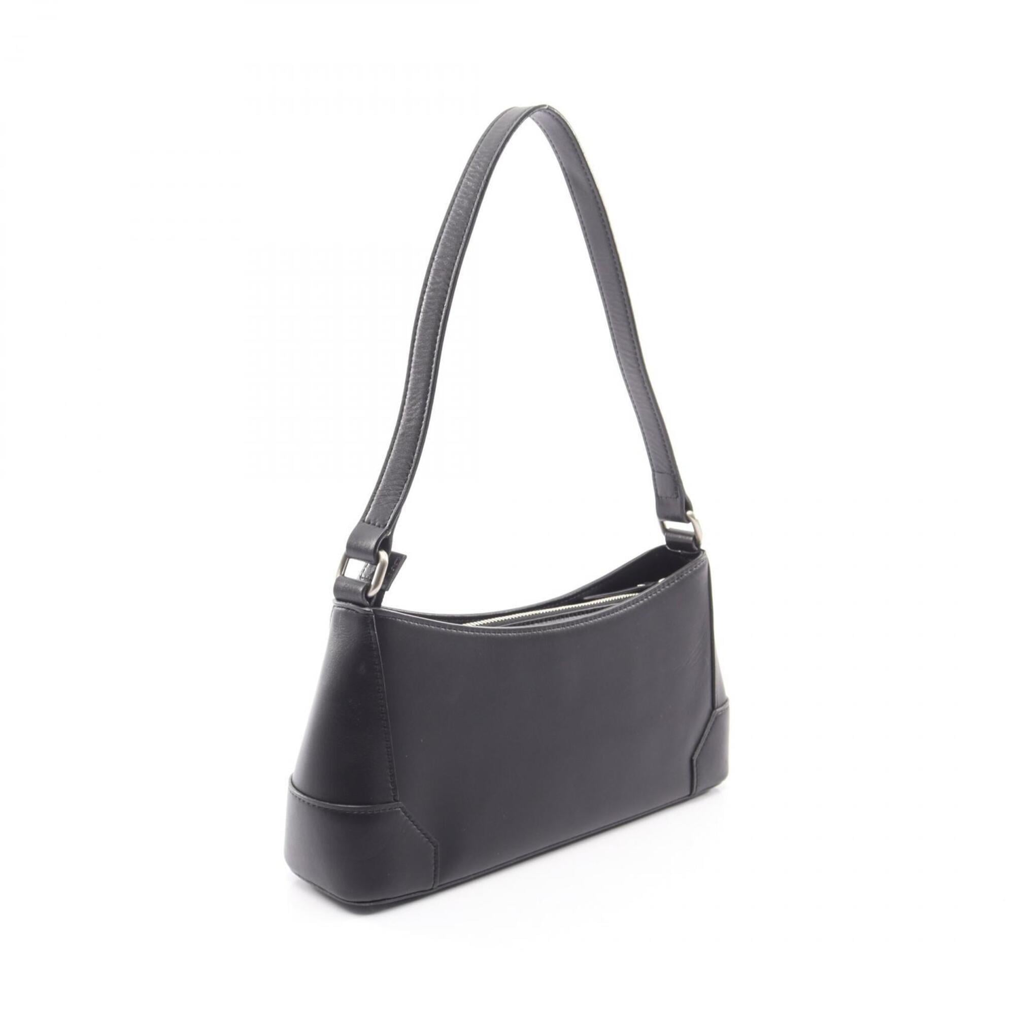 Burberry Black Leather Handbag Shoulder Bag (Pre-Owned)