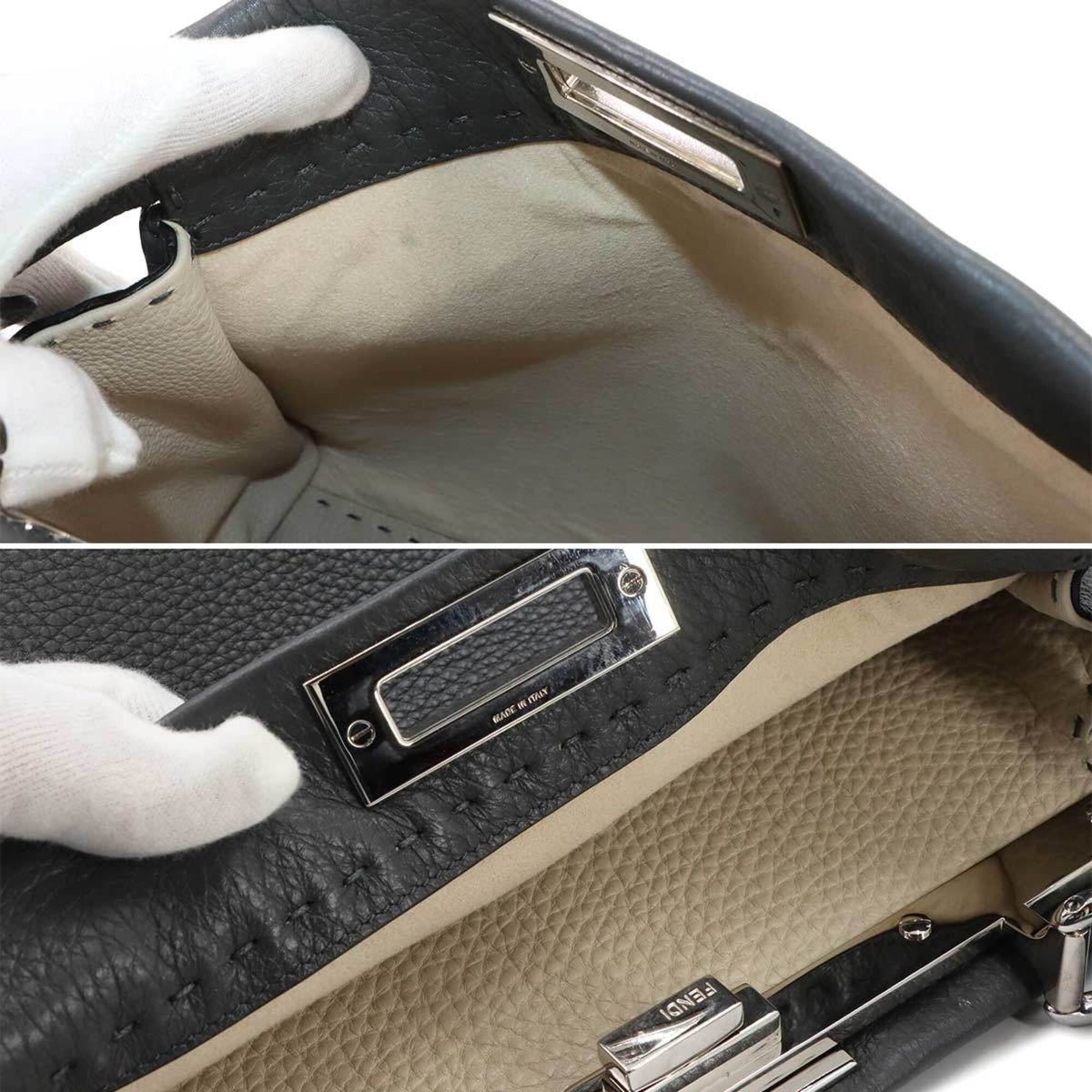Fendi Gray Leather Handbag (Pre-Owned)