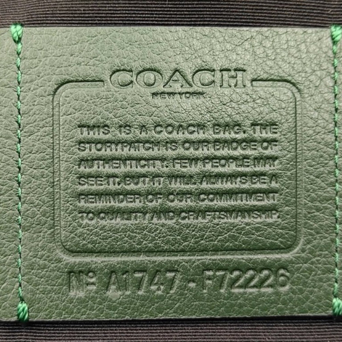 Coach Black Green Leather Shoulder Bag Sling Bag (Pre-Owned)