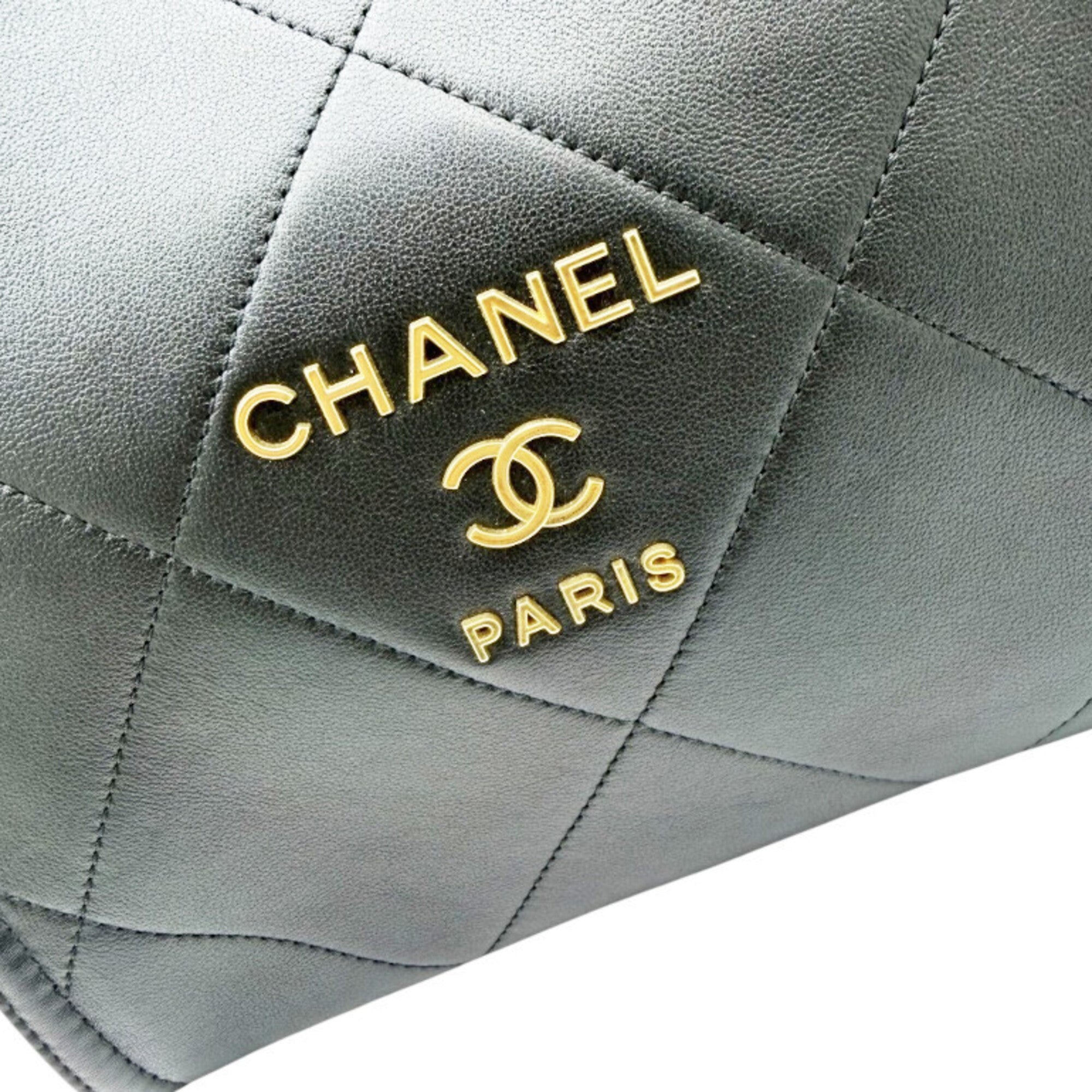 Chanel Black Leather Shoulder Bag Tote Bag (Pre-Owned)