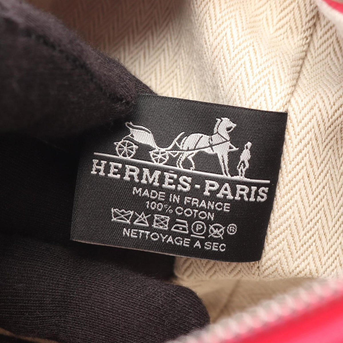 Hermes Bordeaux Orange Pink Canvas Handbag (Pre-Owned)