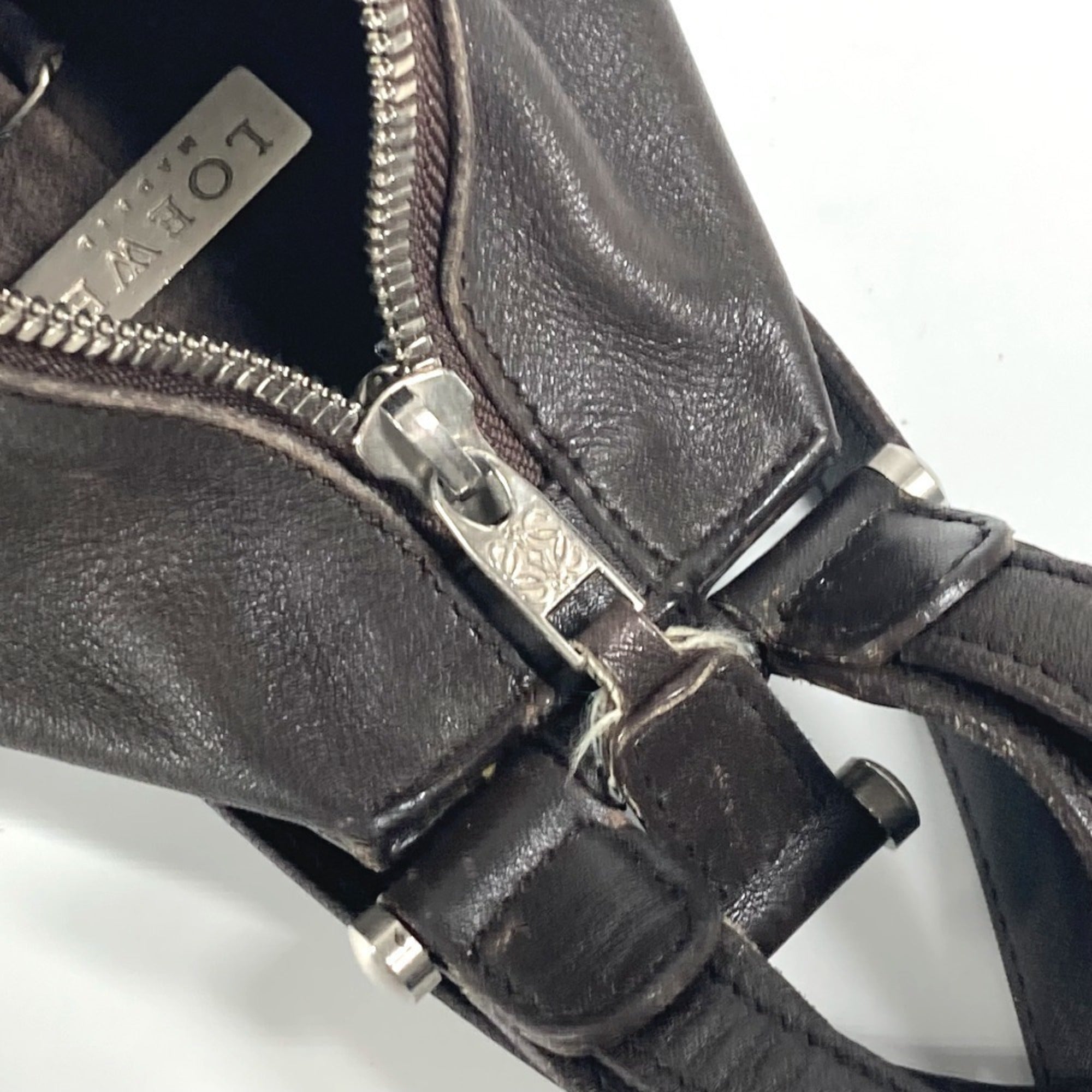 Loewe Anton Brown Leather Backpack Shoulder Bag (Pre-Owned)
