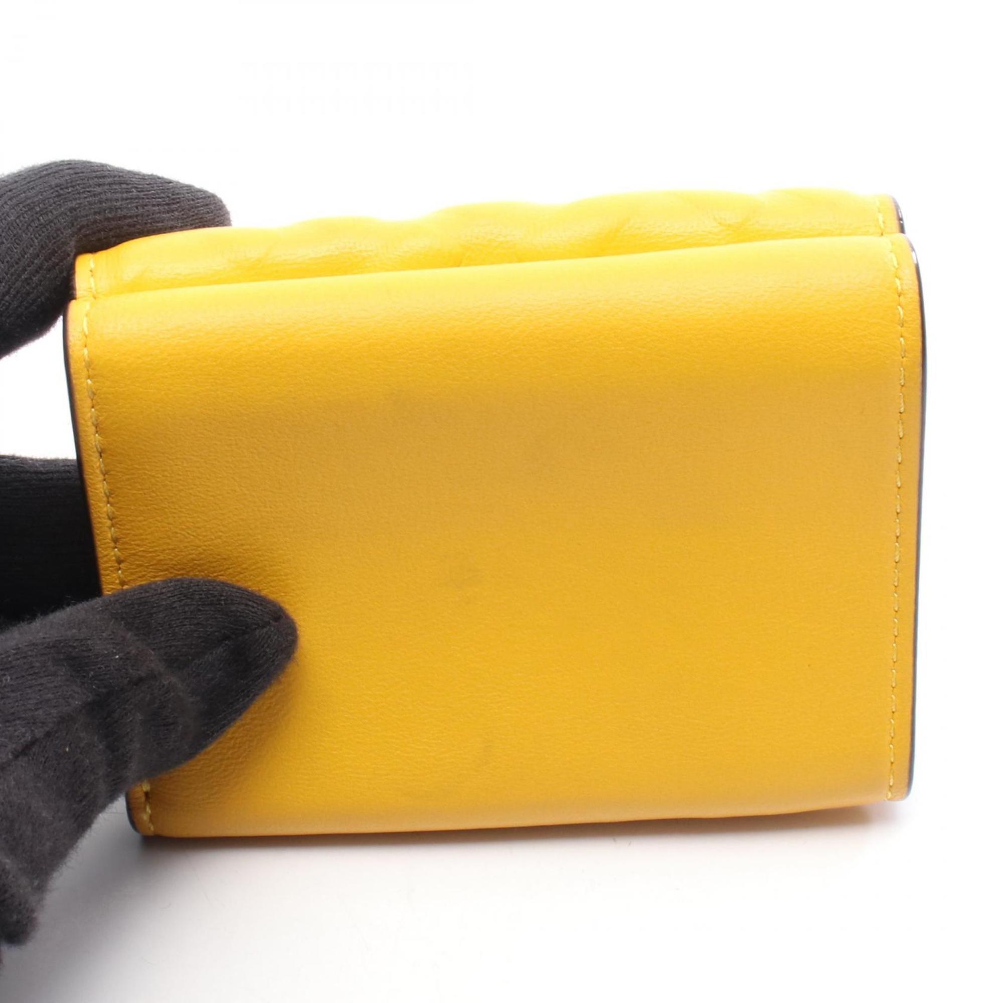 Fendi Yellow Leather Wallet (Tri-Fold) (Pre-Owned)