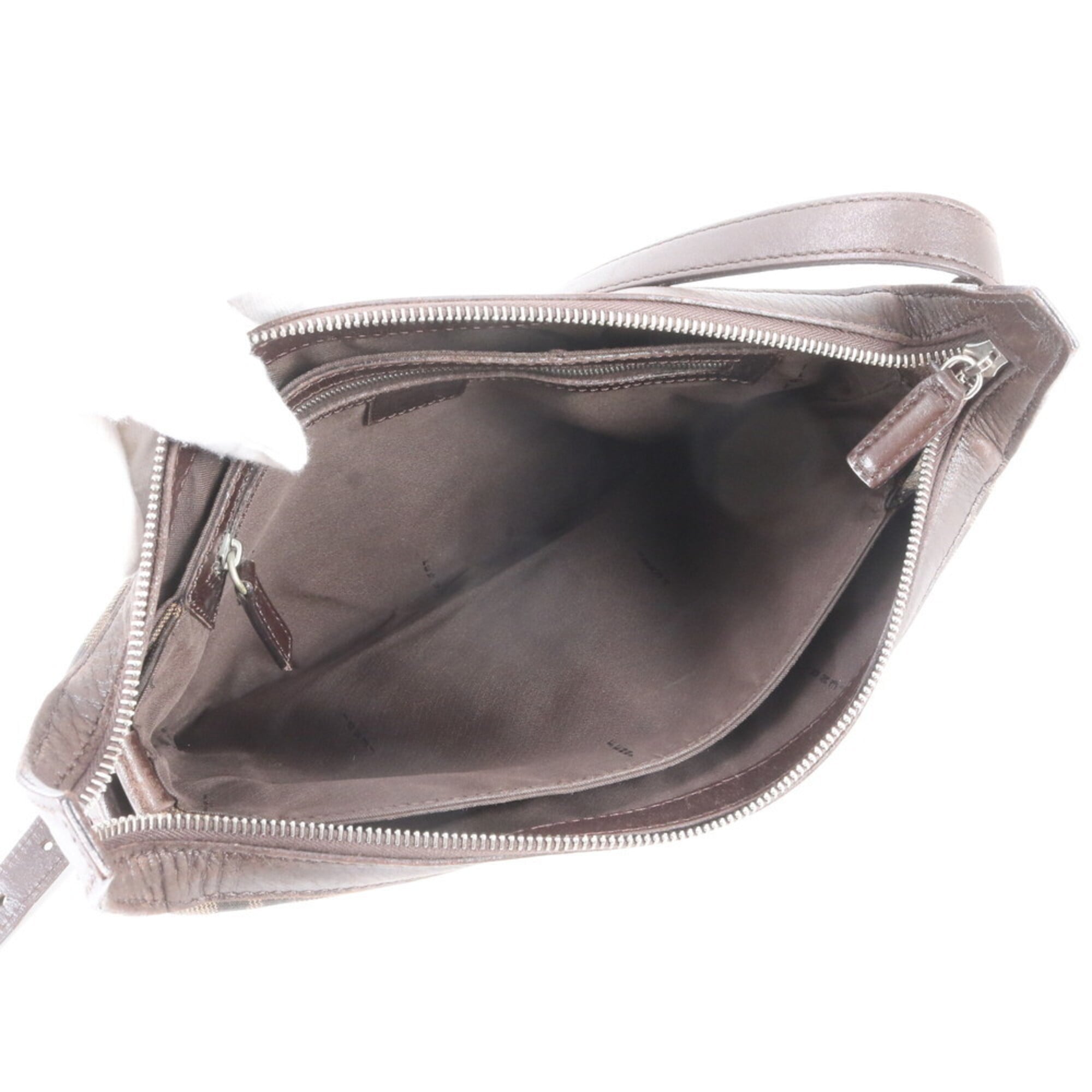 Fendi Brown Leather Handbag Shoulder Bag (Pre-Owned)