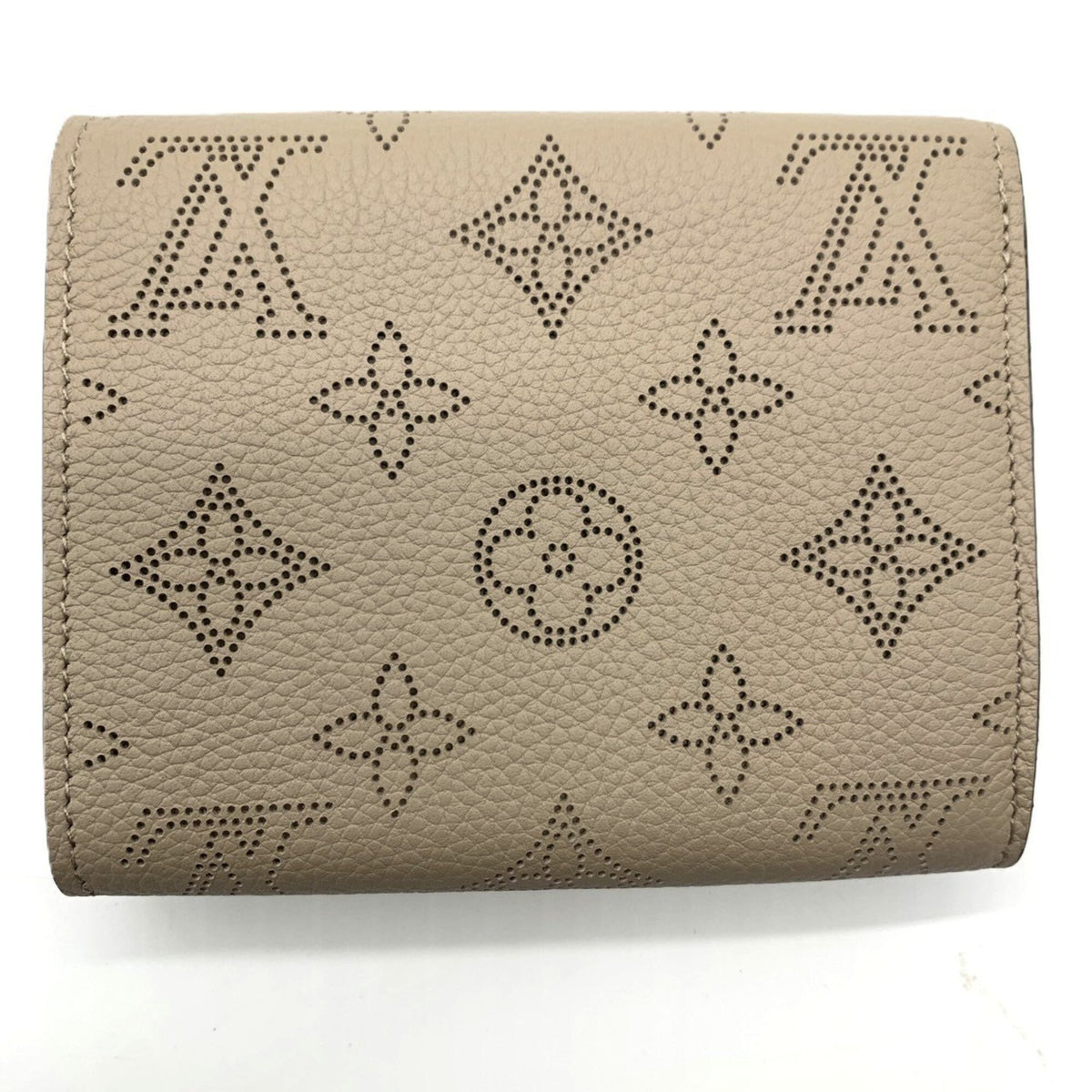 Louis Vuitton Mahina Beige Leather Wallet (Bi-Fold) (Pre-Owned)