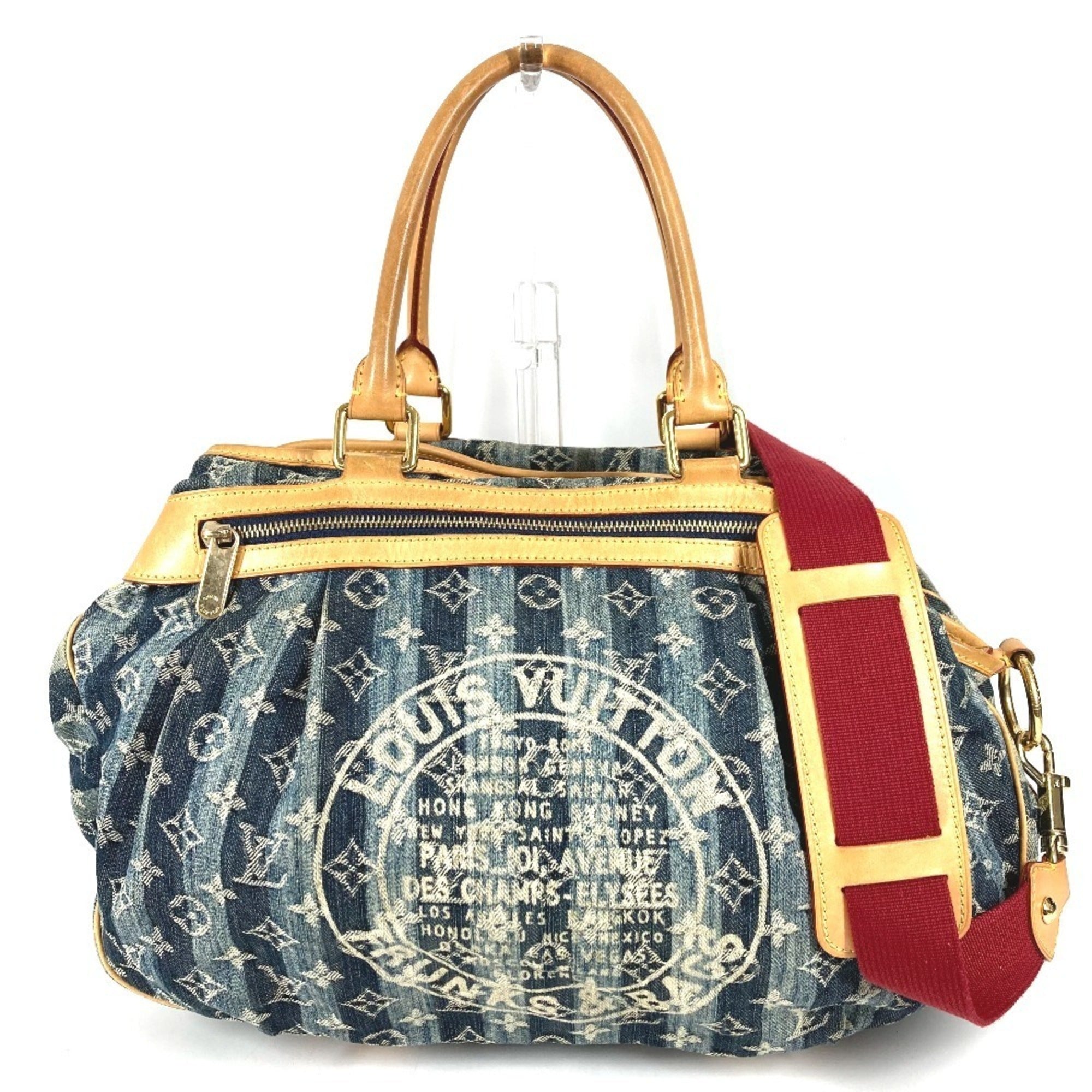 Louis Vuitton Blue Monogram Denim Handbag Shoulder Bag (Pre-Owned)