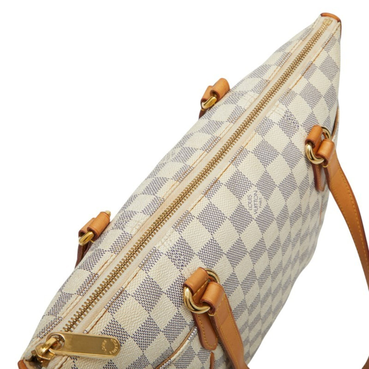 Louis Vuitton Damier Azur White Pvc Leather Tote Bag (Pre-Owned)
