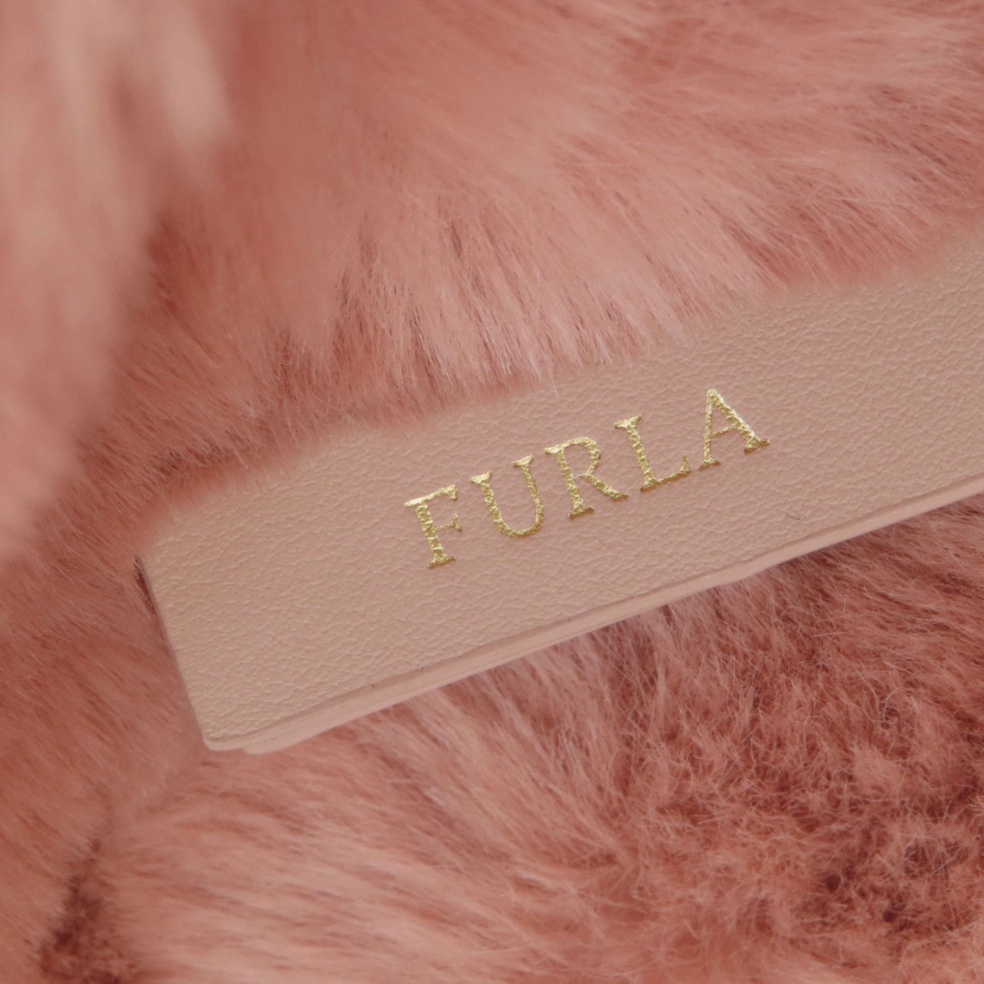 Furla Pink Fur Shoulder Bag (Pre-Owned)
