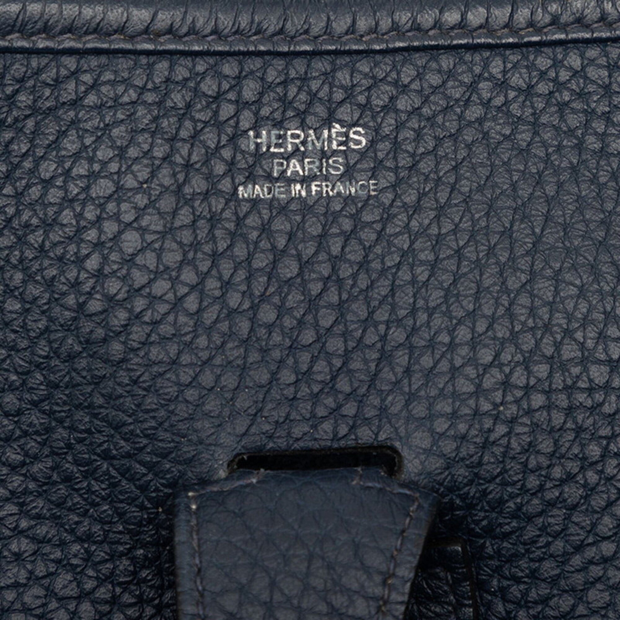 Hermes Navy Taurillon Clemence Leather Shoulder Bag (Pre-Owned)