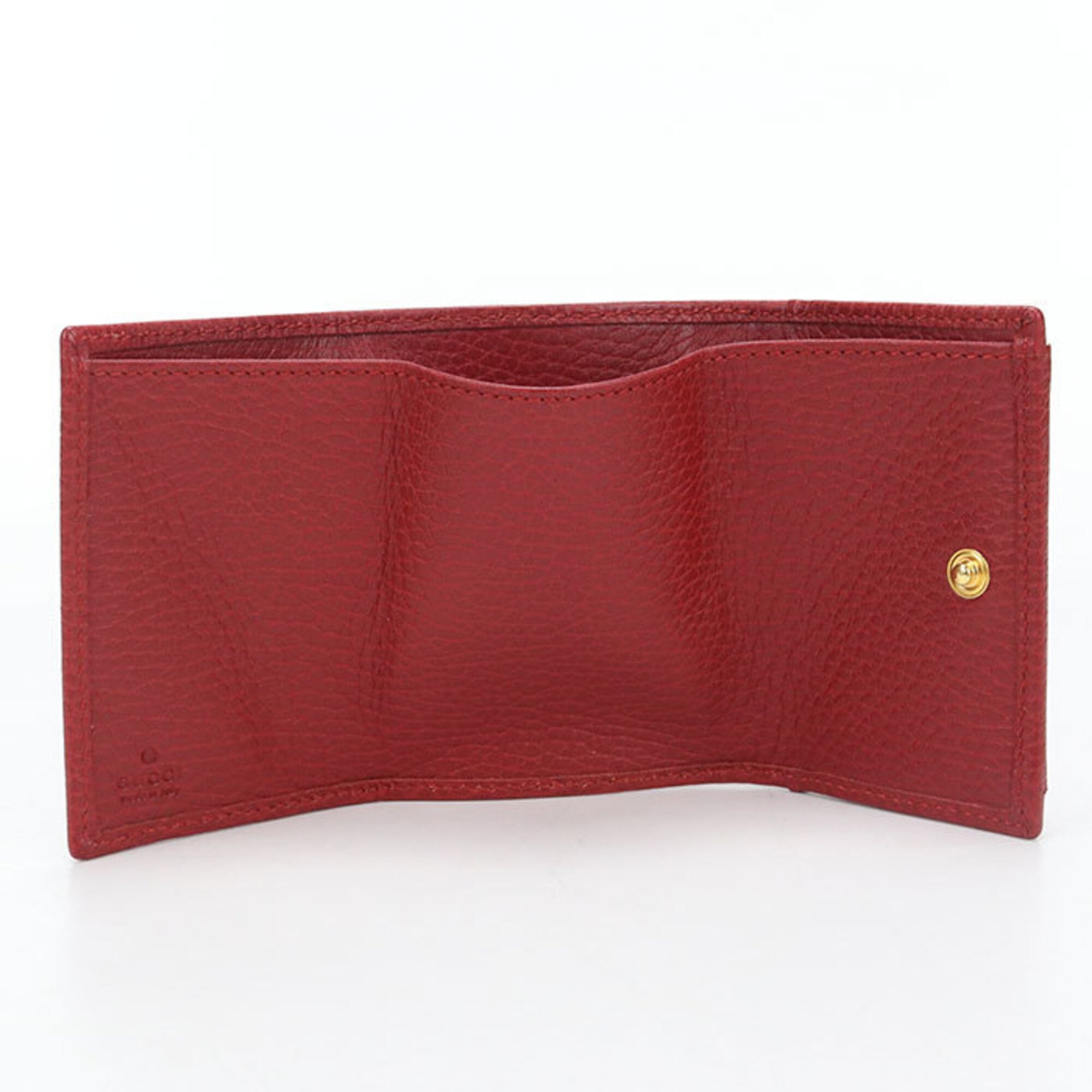 Gucci Red Color Leather Wallet (Tri-Fold) (Pre-Owned)