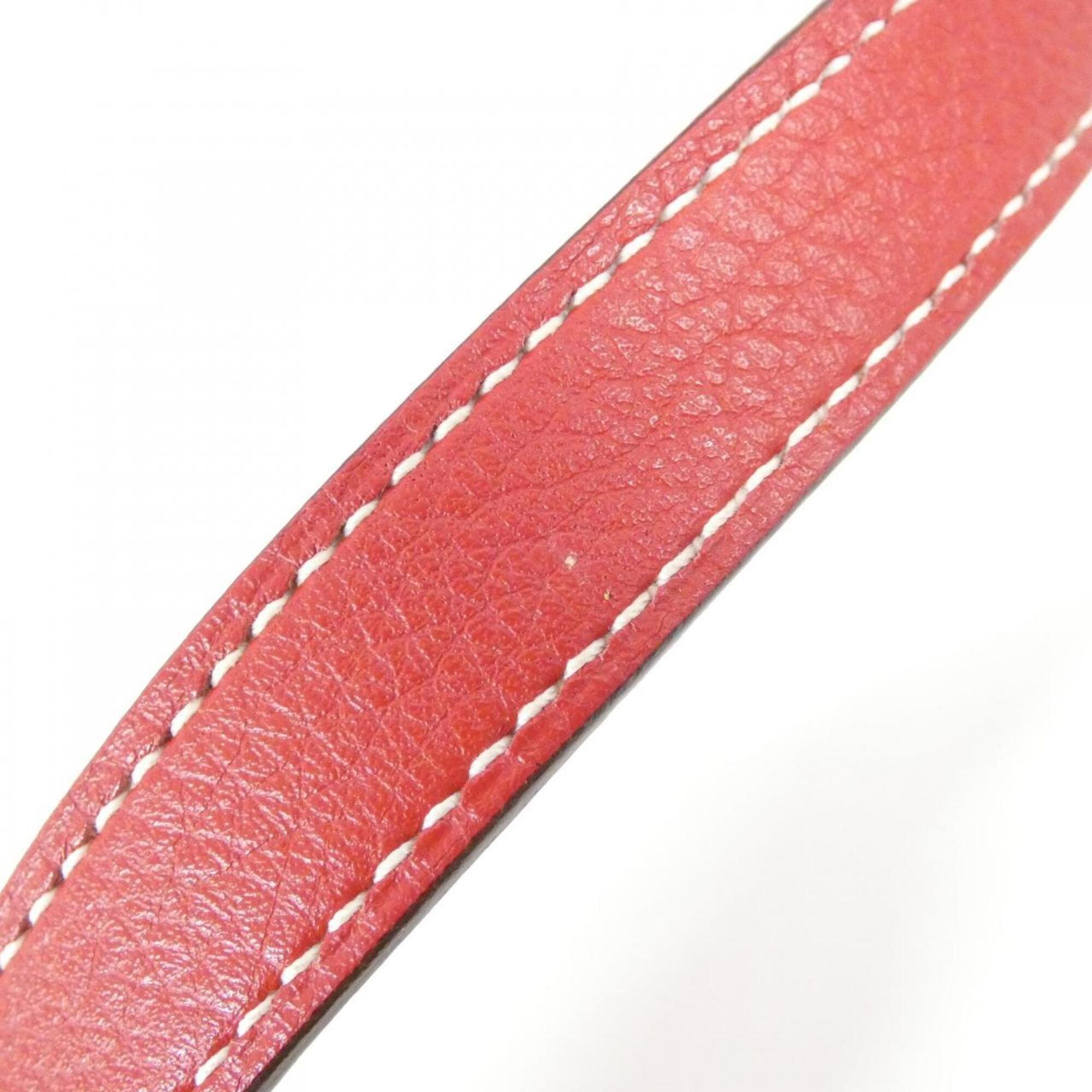 Hermes Rouge Casaque Taurillon Clemence Leather Handbag (Pre-Owned)