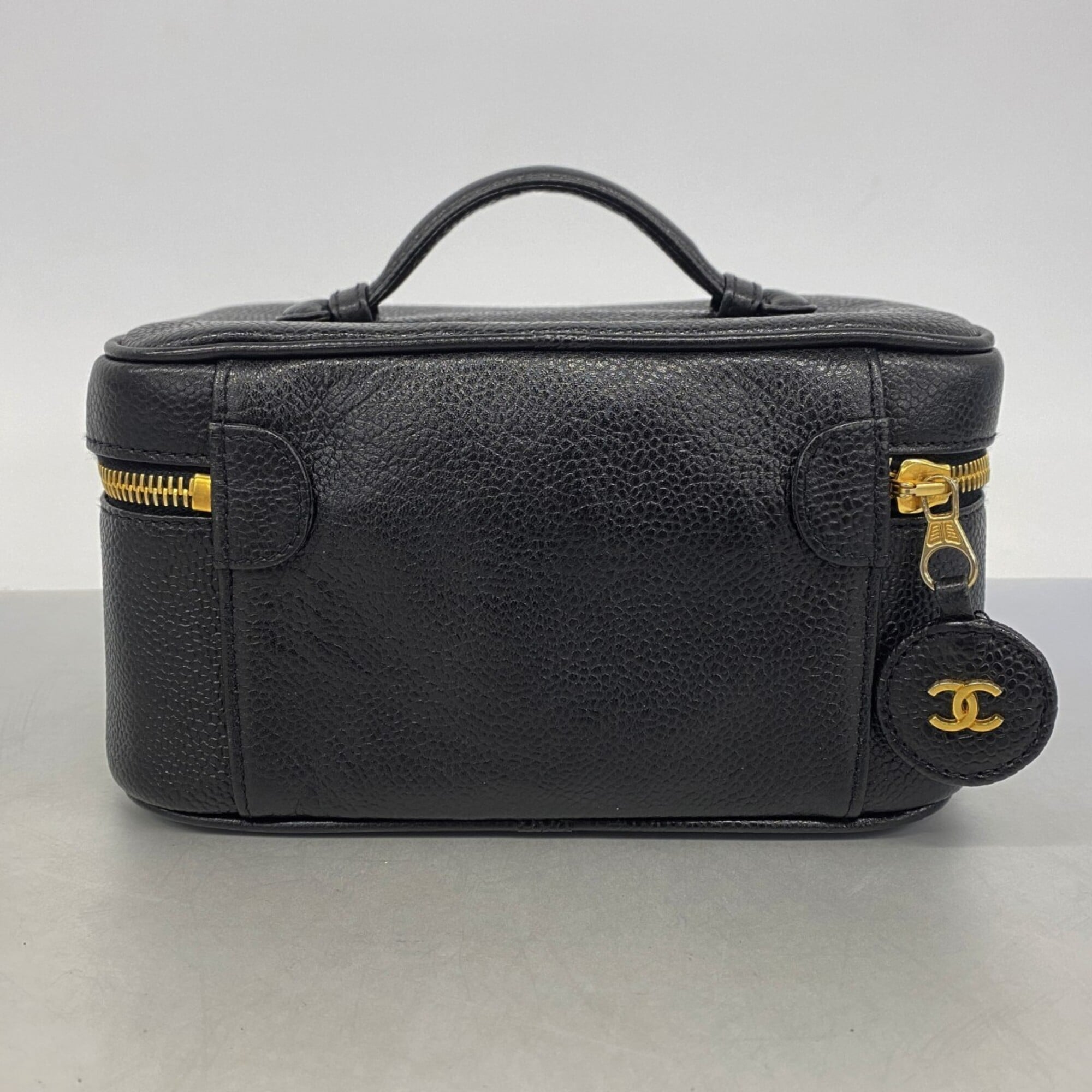 Chanel Black Grained Calfskin Vanity Bag (Pre-Owned)